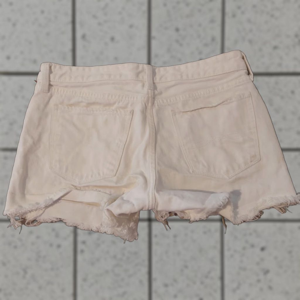 Lucky Brand Womens Lucky Brand Denim Shorts 4 Regular White Stretch Cut-Off Denim 4 Womens Jeans Shorts Stretch White Lucky Brand Size 27" / US 4 / IT 40 - 1 Thumbnail