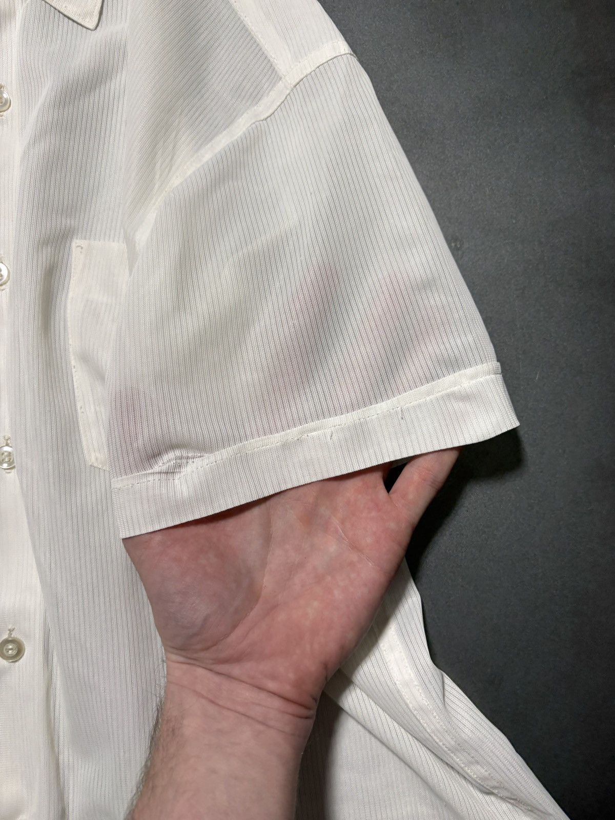 Vintage 1940s Sheer Shirt True Vintage Brill Terylene Shortsleeve Size US S / EU 44-46 / 1 - 7 Thumbnail