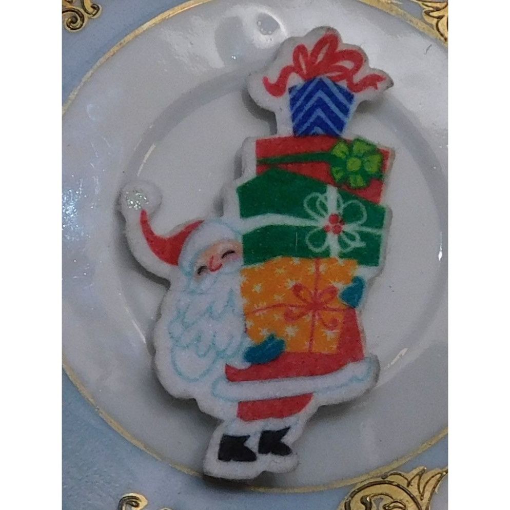 Other Vintage 1960s Handmade Santa Fabric Brooch Size ONE SIZE - 2 Thumbnail
