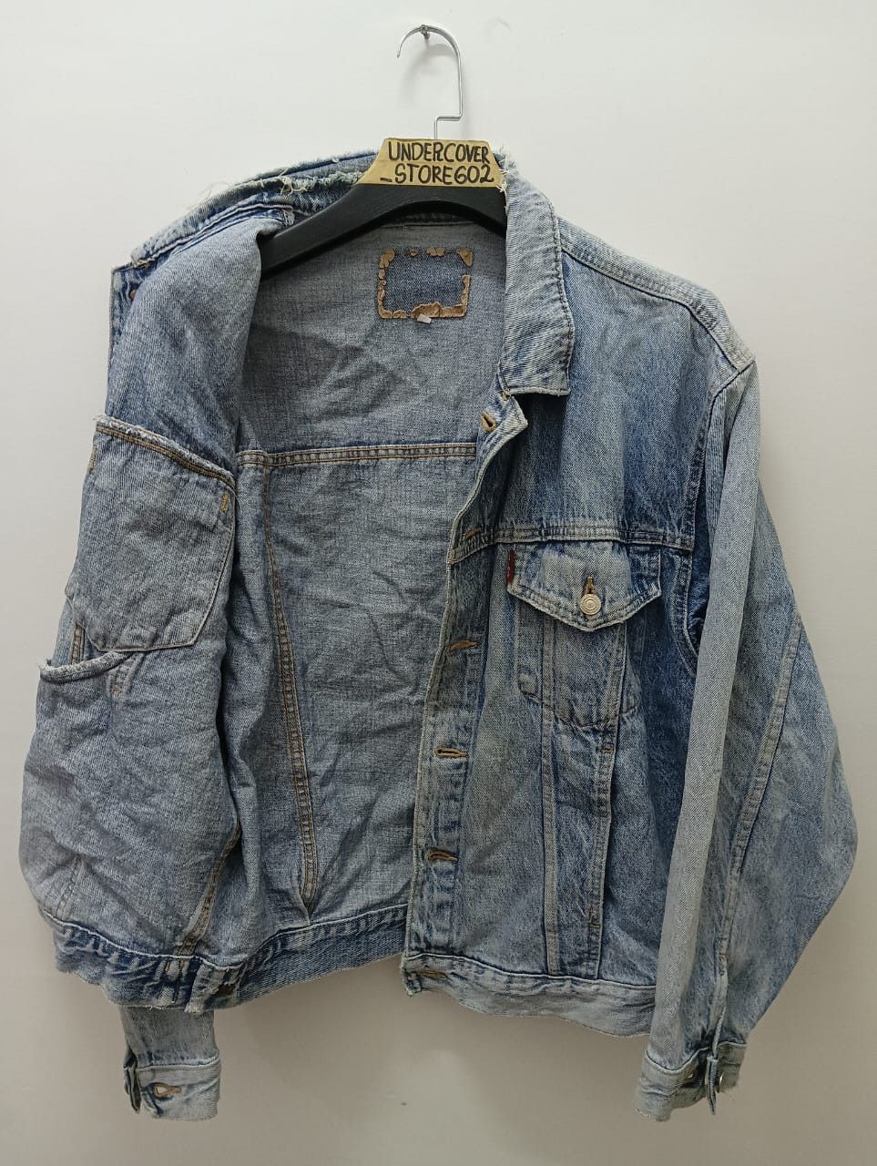 Vintage 🔥Vintage 90s Spirit Destressed Denim Jacket Large Size US L / EU 52-54 / 3 - 3 Thumbnail