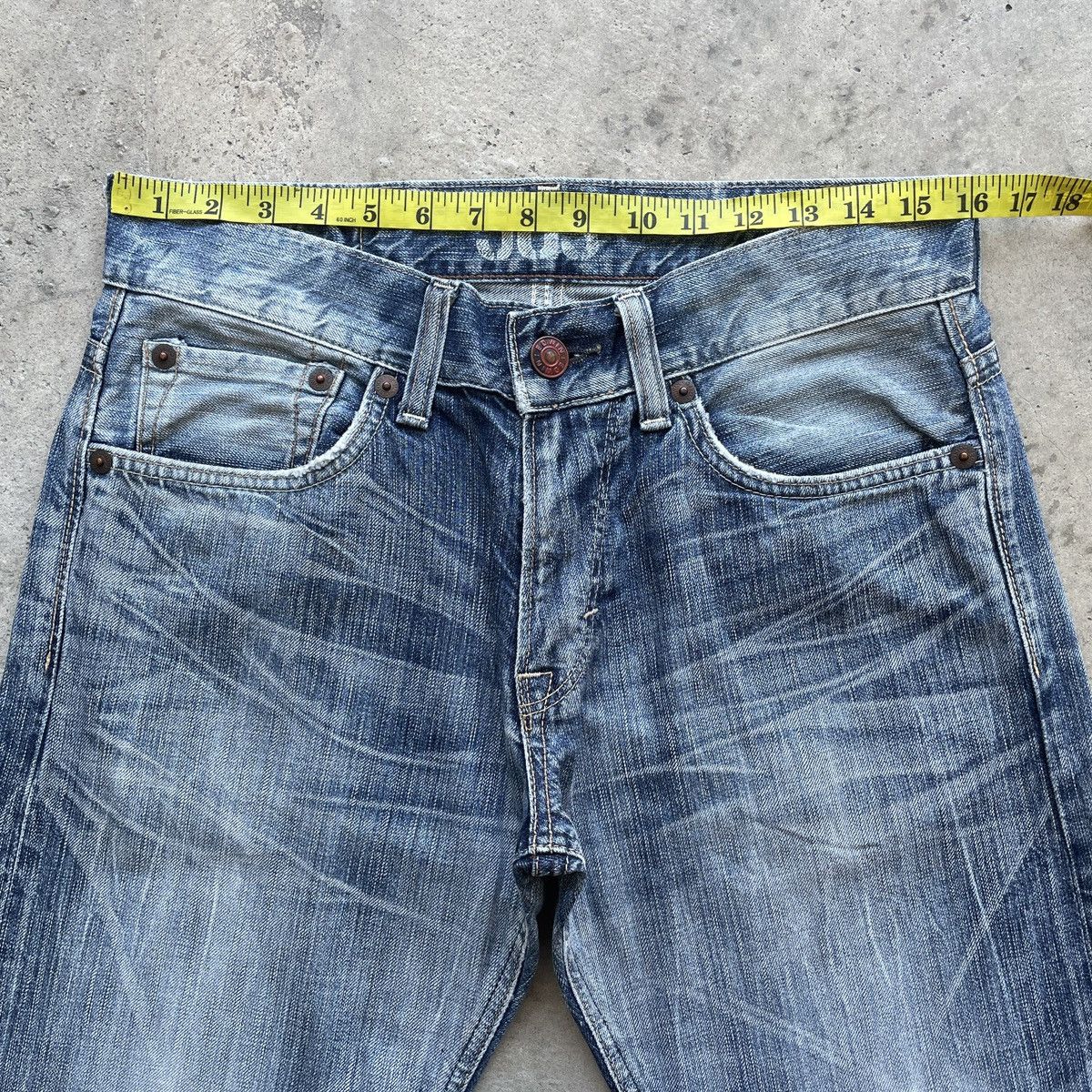 Edwin Vintage Edwin 503 Distressed Jeans Faded Denim Pants W32 Size US 32 / EU 48 - 5 Thumbnail
