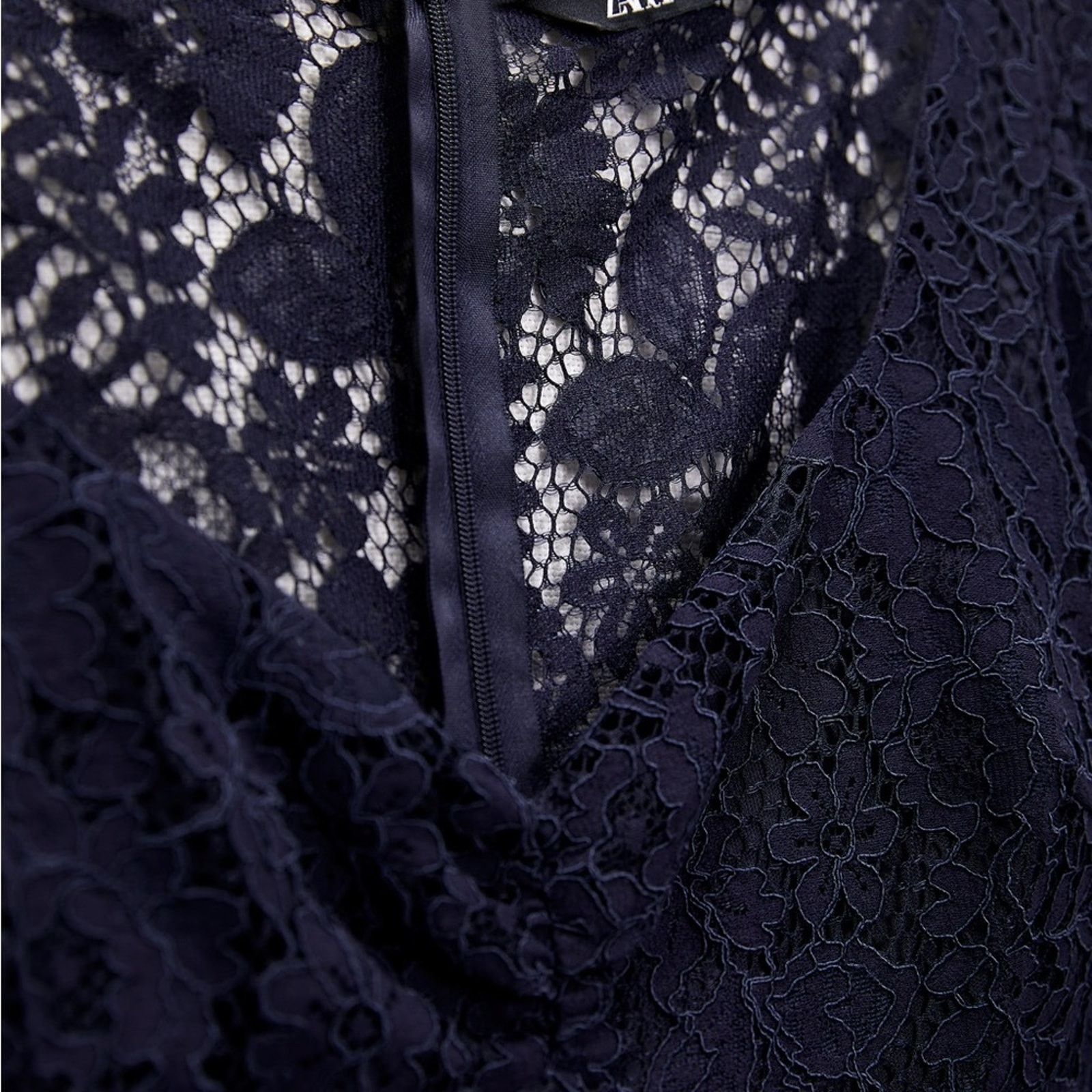Zara ZARA LACE MIDI DRESS NAVY BLUE Size S / US 4 / IT 40 - 7 Thumbnail