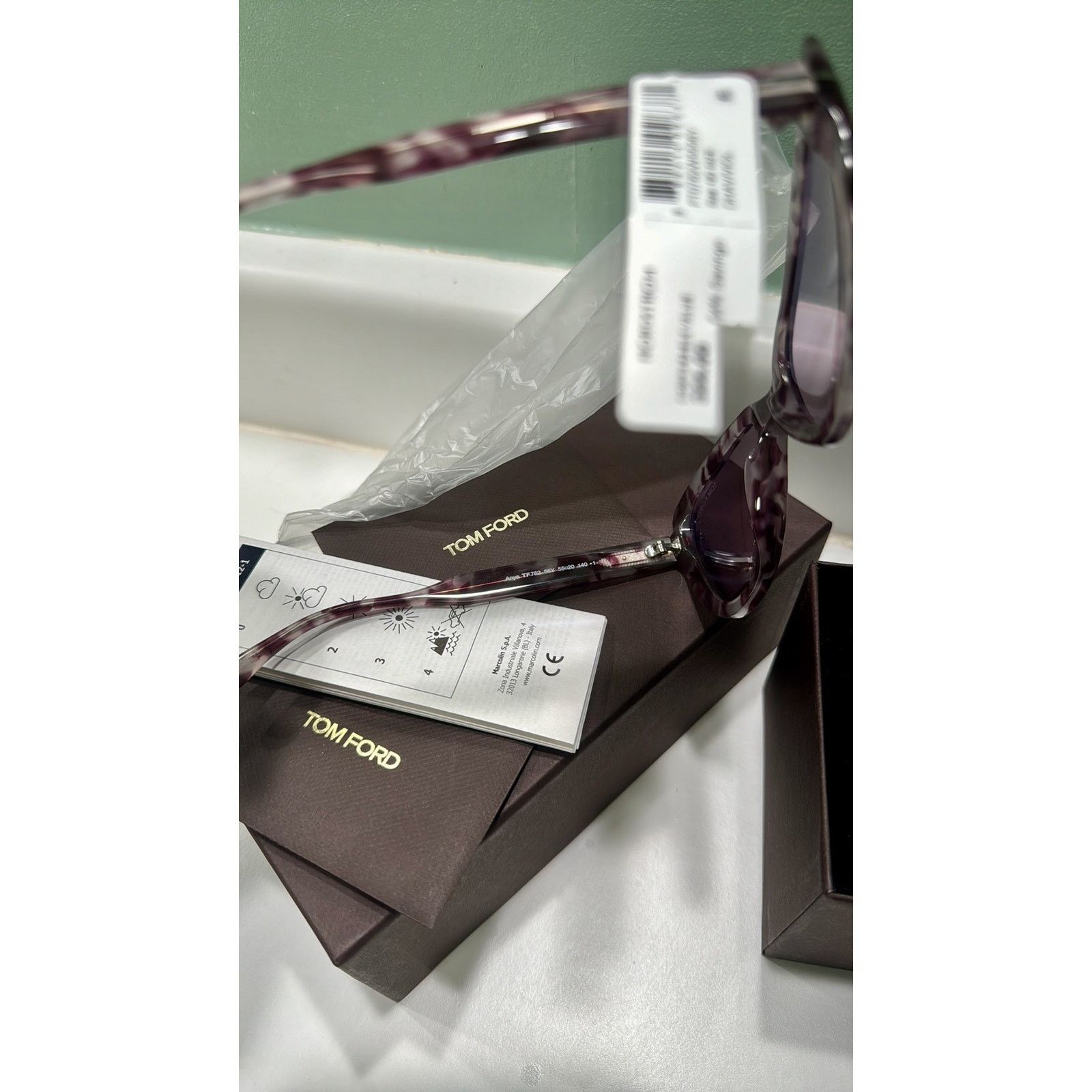 Tom Ford Tom Ford 55mm Cat Eye Sunglasses havana Violet Size ONE SIZE - 7 Thumbnail