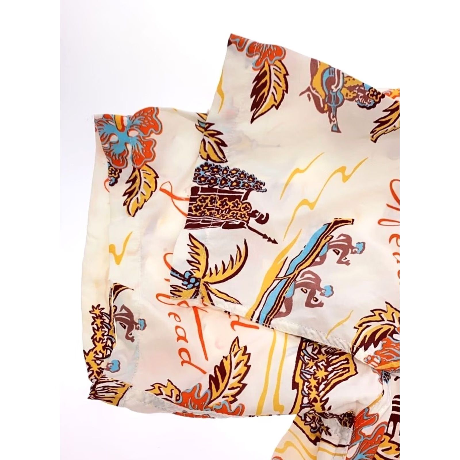 Sun Surf SUN SURF Aloha Shirt Mens XL White Rayon All-Over Print Palm Trees Surfing Casual Travel Hawaiian Size US XL / EU 56 / 4 - 3 Thumbnail