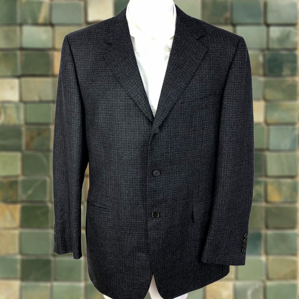 Canali Canali 52 100% Wool Three Button Sport Suit Coat Jacket Gray MINT AL 13320 Size 52R - 1 Thumbnail