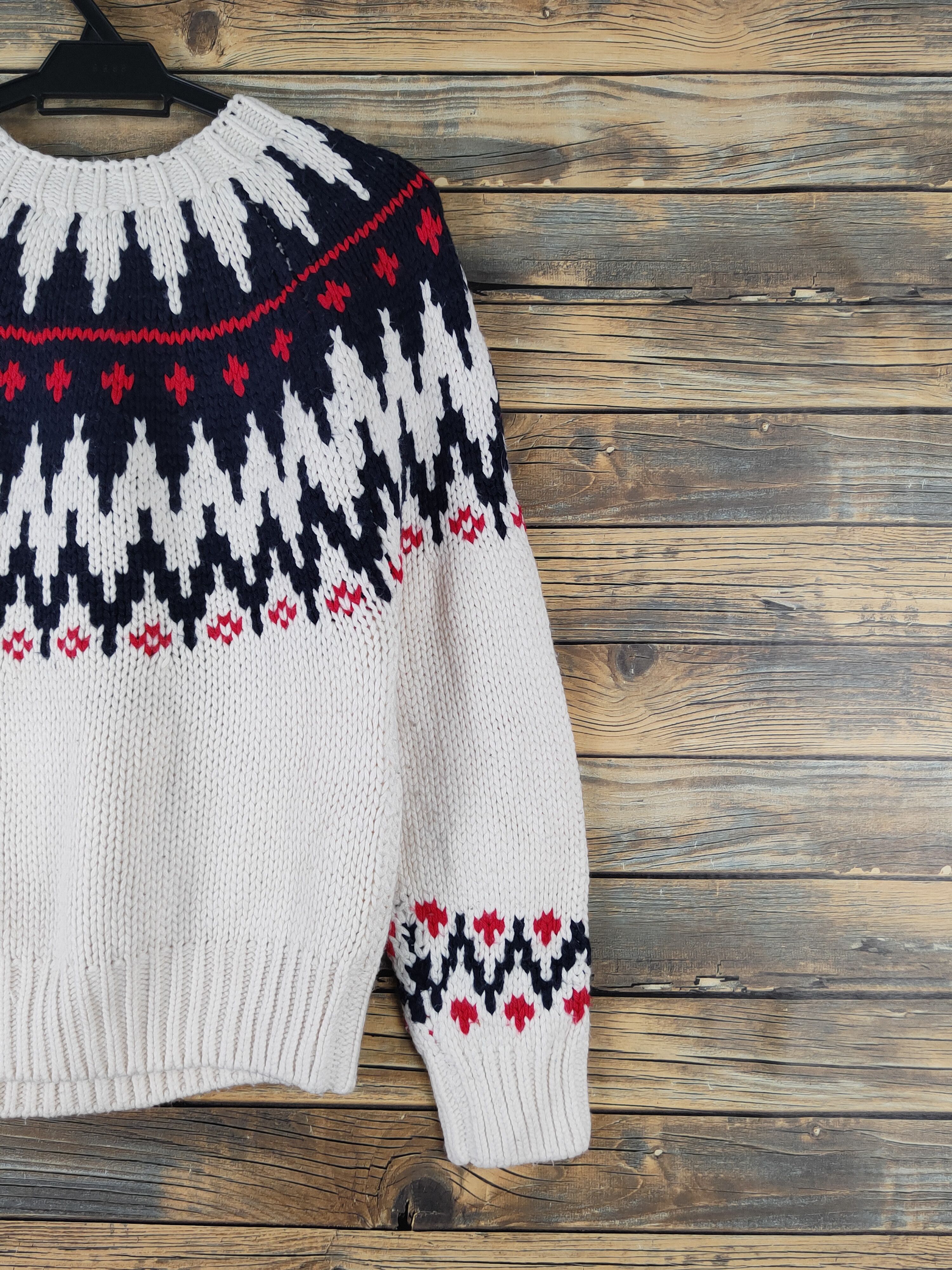 Homespun Knitwear Cepo Ivory art Knitwear Sweatshirts #W1641 Size US S / EU 44-46 / 1 - 9 Thumbnail