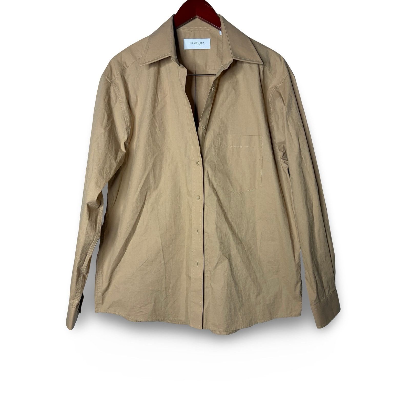 Equipment Equipment Femme Tan cotton button down blouse shirt sz S Size S / US 4 / IT 40 - 1 Thumbnail