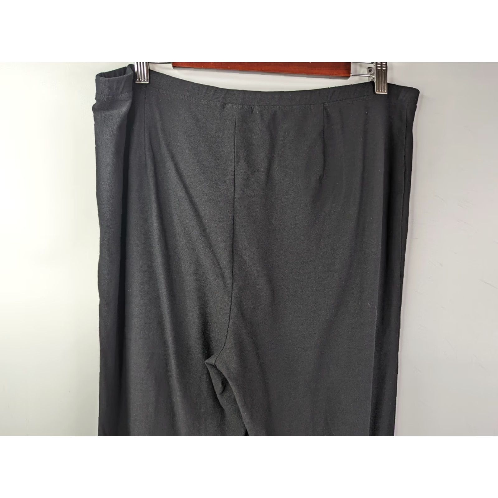 Eileen Fisher EILEEN FISHER Black Stretch Crepe Relaxed Leg Pants Women's L MADE IN USA Size 36" / US 14 / IT 50 - 5 Thumbnail