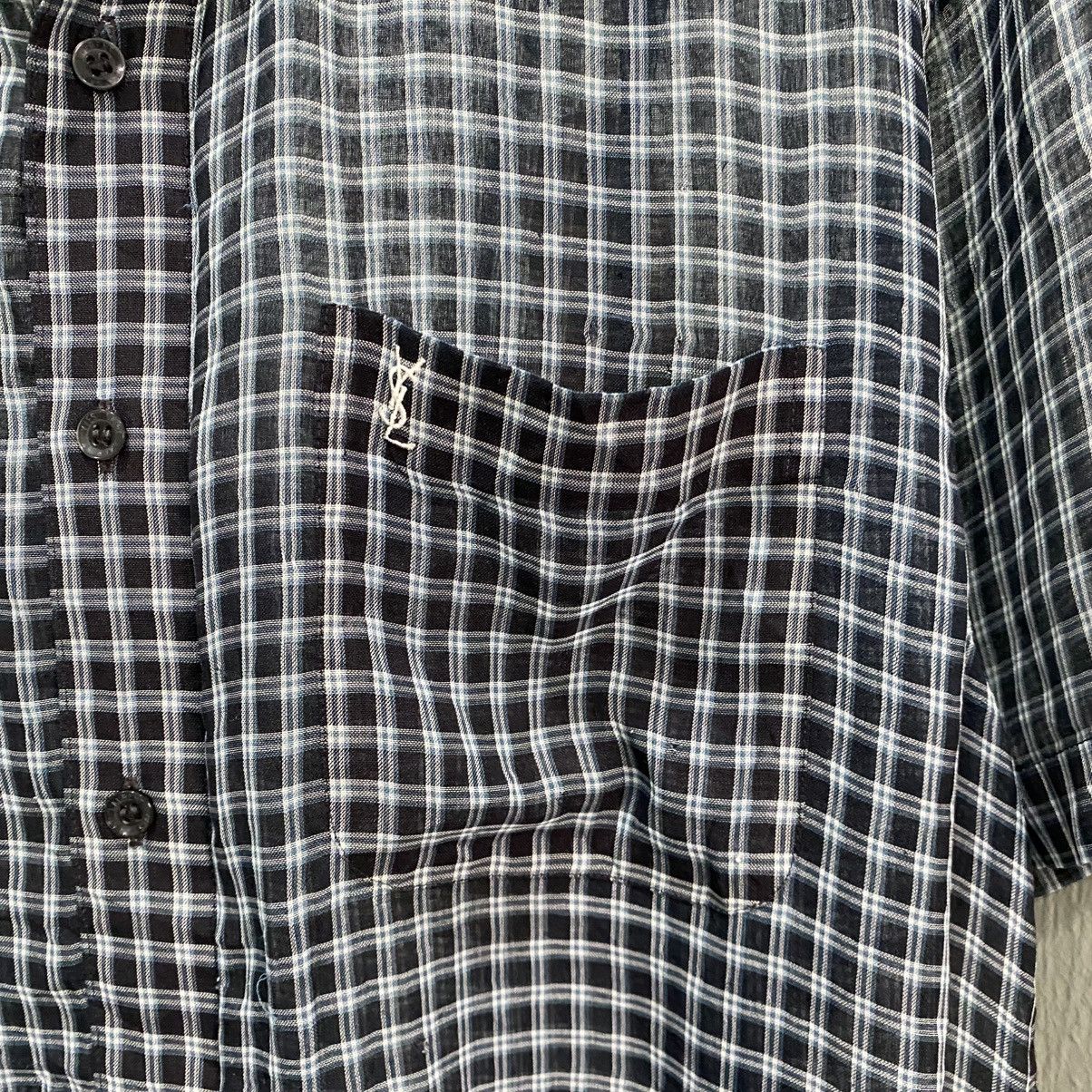 Yves Saint Laurent Vintage Yves Saint Laurent (YSL) Embroidered Logo Checkered Size US L / EU 52-54 / 3 - 5 Thumbnail