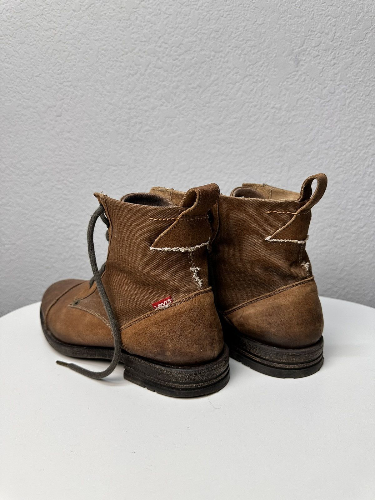 14th Addiction Combat Levi’s brown leather boots vintage Guidi Handmade GOA Size US 11 / EU 44 - 4 Thumbnail