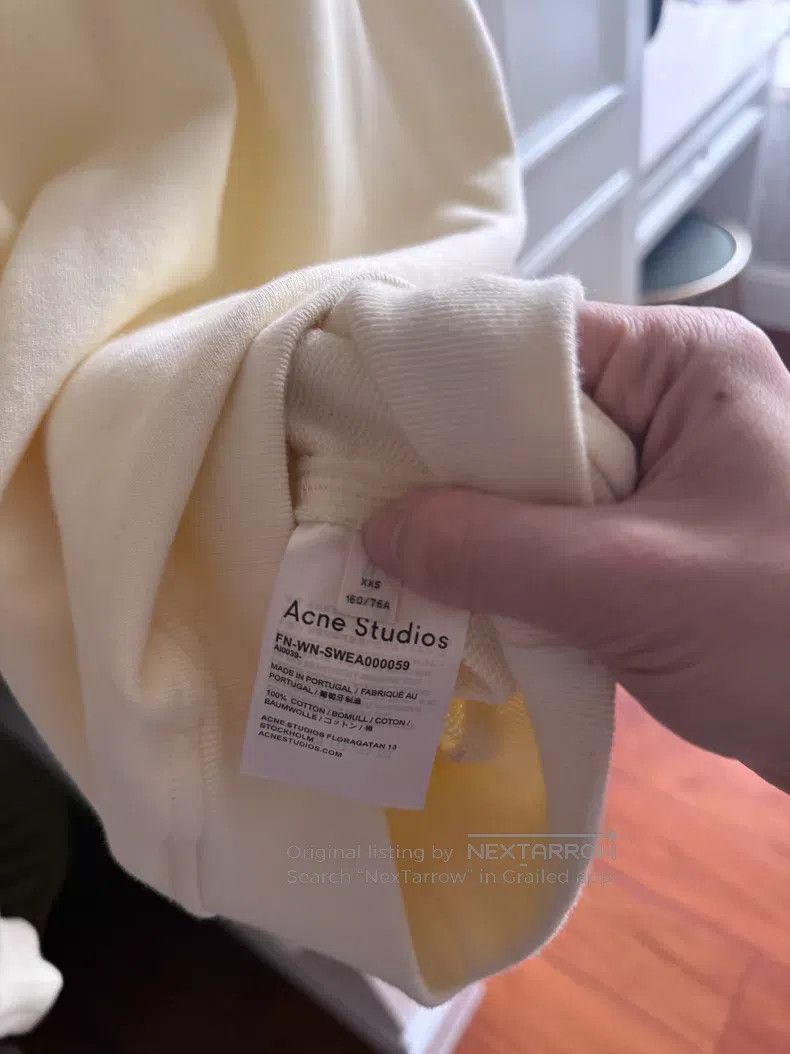 Acne Studios Acne Studios Yellow Sweatshirt with Chest Logo Print Size XXS / US 00 / IT 34 - 5 Thumbnail