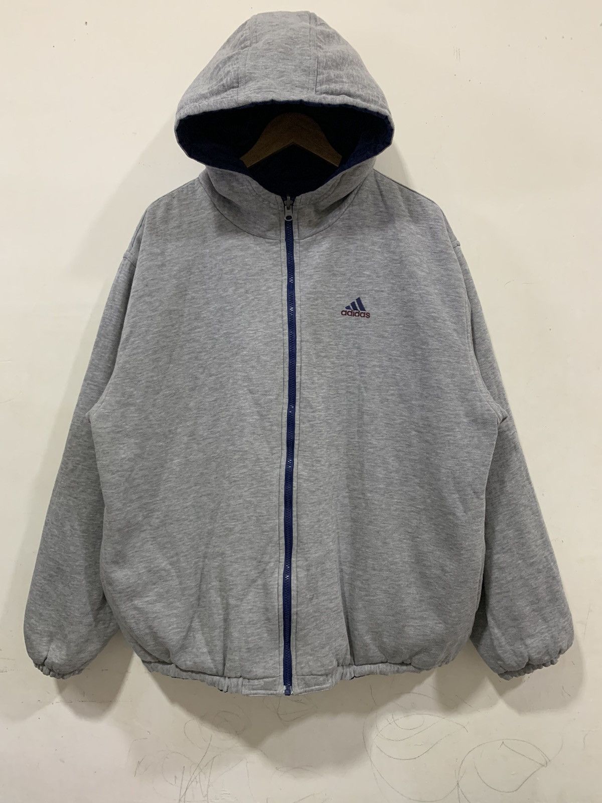 Adidas Vintage Adidas Reversible Hooded Jacket Size US L / EU 52-54 / 3 - 1 Thumbnail