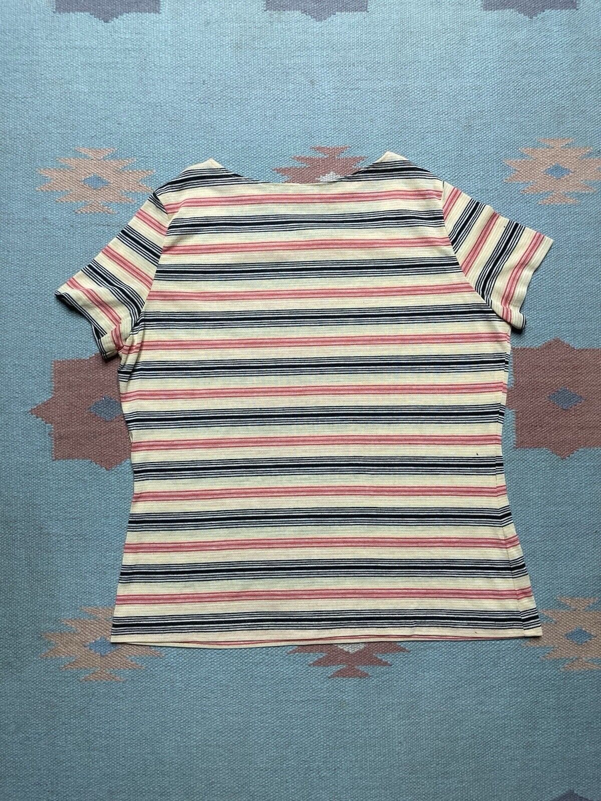 Vintage VTG 70s striped t shirt thin soft worn wide neck women’s L Size L / US 10 / IT 46 - 6 Thumbnail