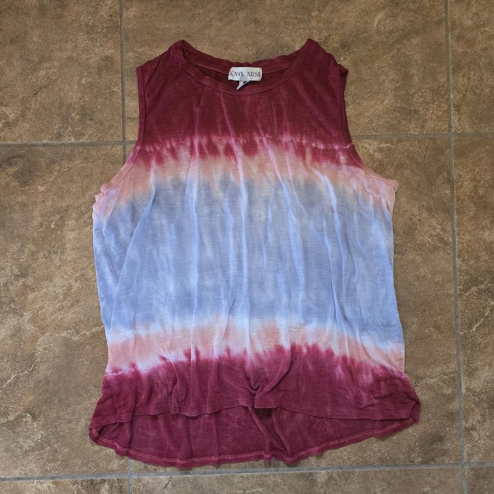 Designer Burgundy Blue Tie Dyed KR Tank Size L / US 10 / IT 46 - 1 Thumbnail