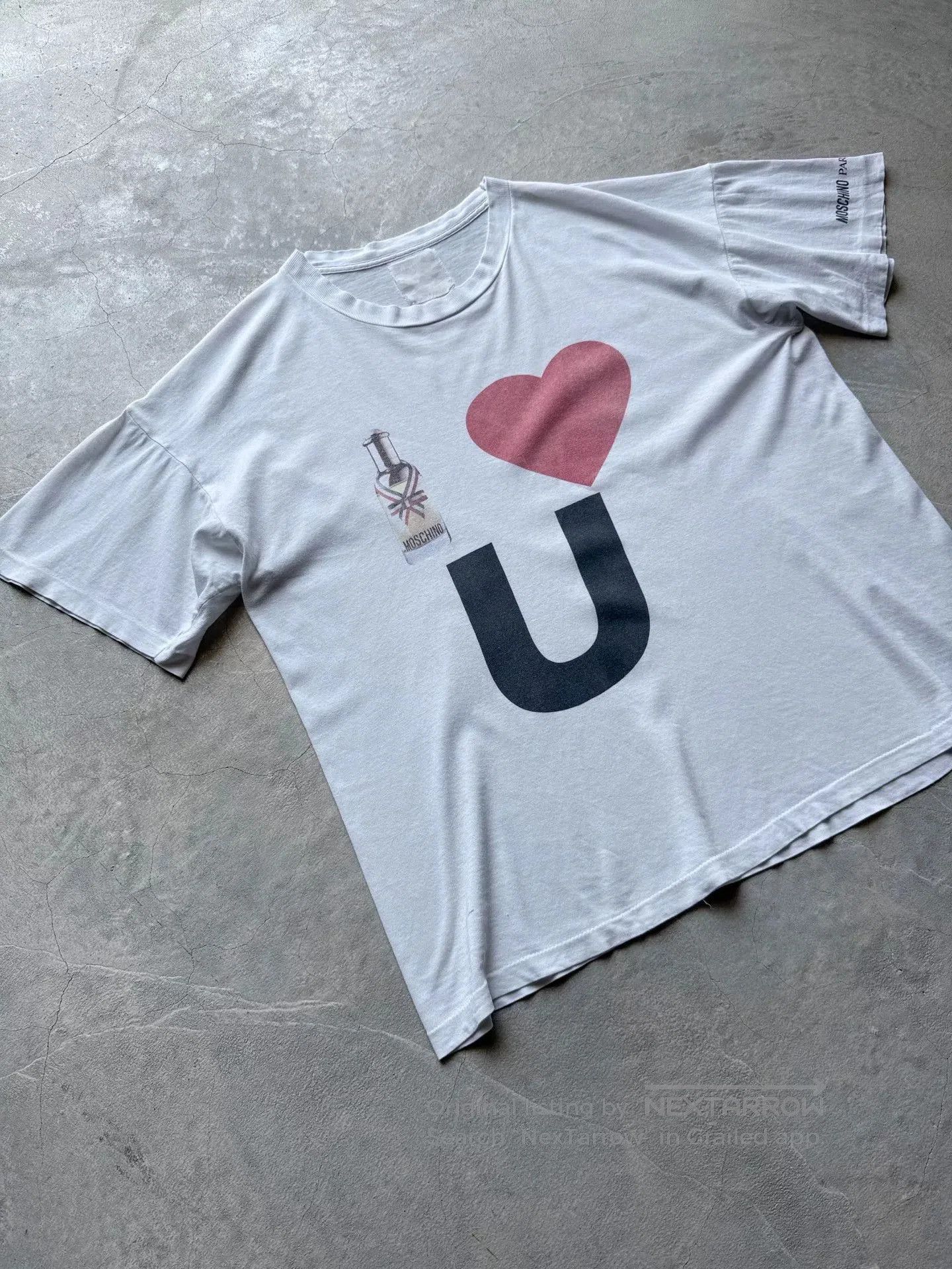 Vintage Vintage 90s Moschino I ❤️U Graphic Tee. Size US XL / EU 56 / 4 - 3 Thumbnail