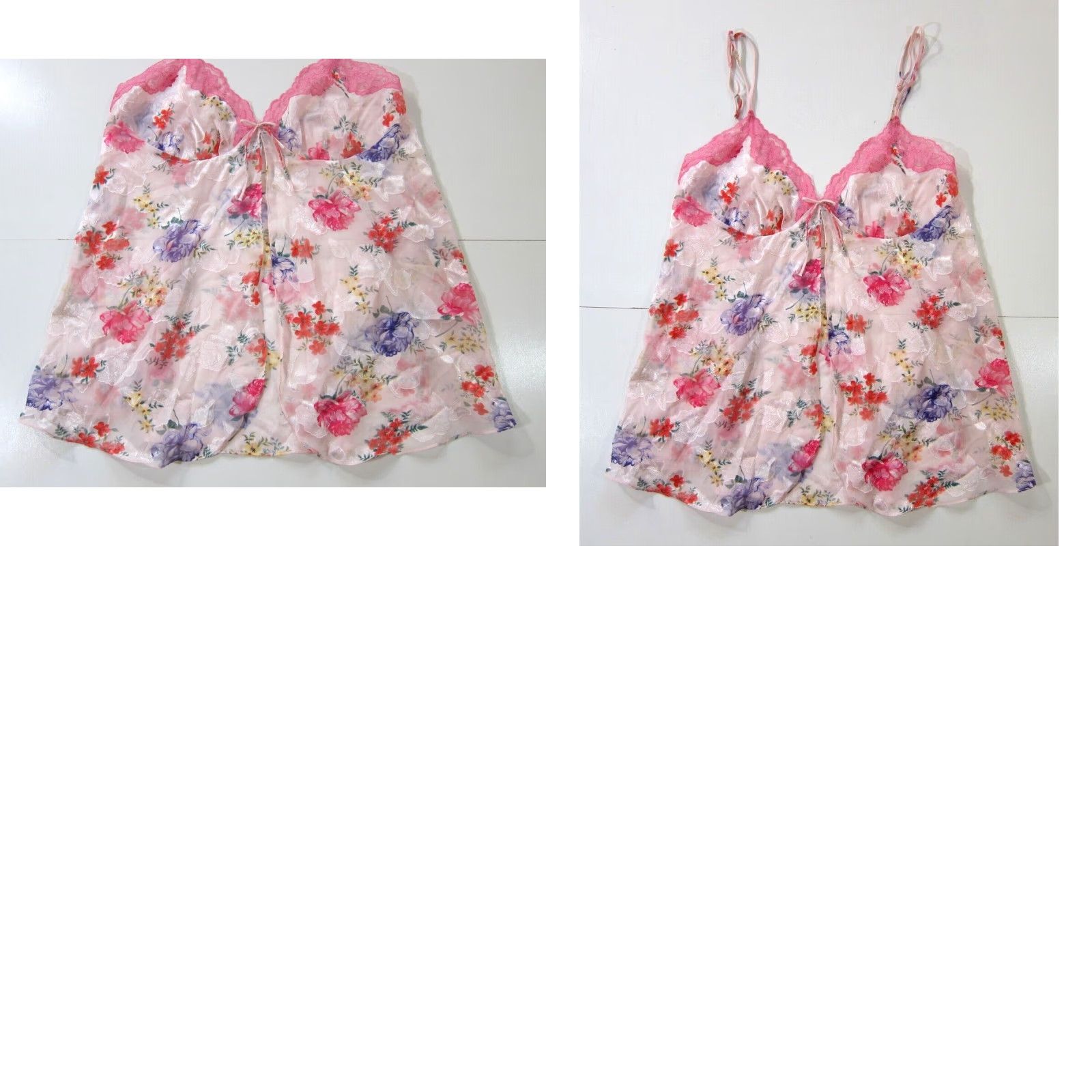 Vintage Secret Treasures Camisole Lingerie Spaghetti Strap Floral 1XL Pink Size ONE SIZE - 8 Thumbnail