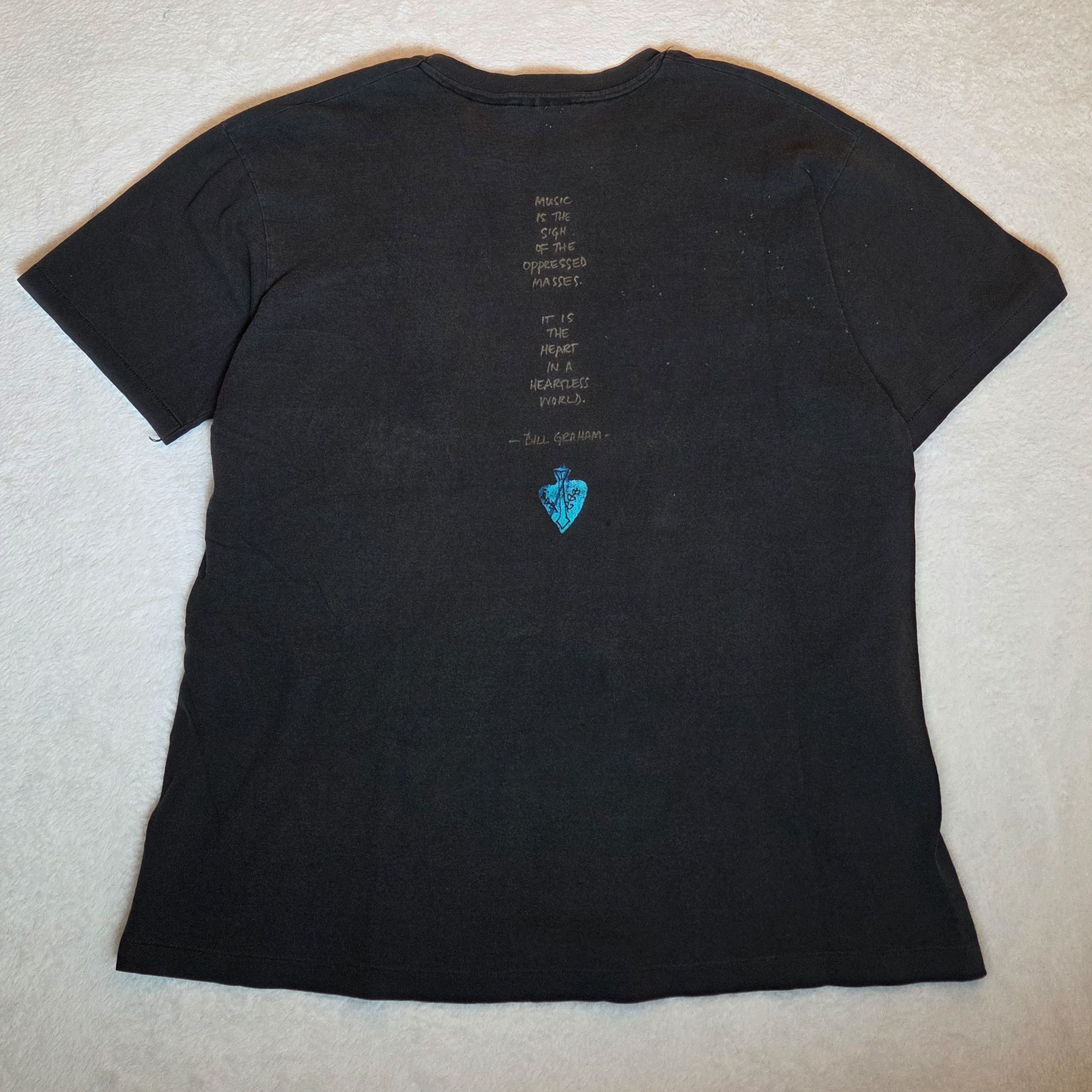 Hanes VTG Carlos Santana Milagro T Shirt Black 90s Concert Band XL Size US XL / EU 56 / 4 - 7 Thumbnail
