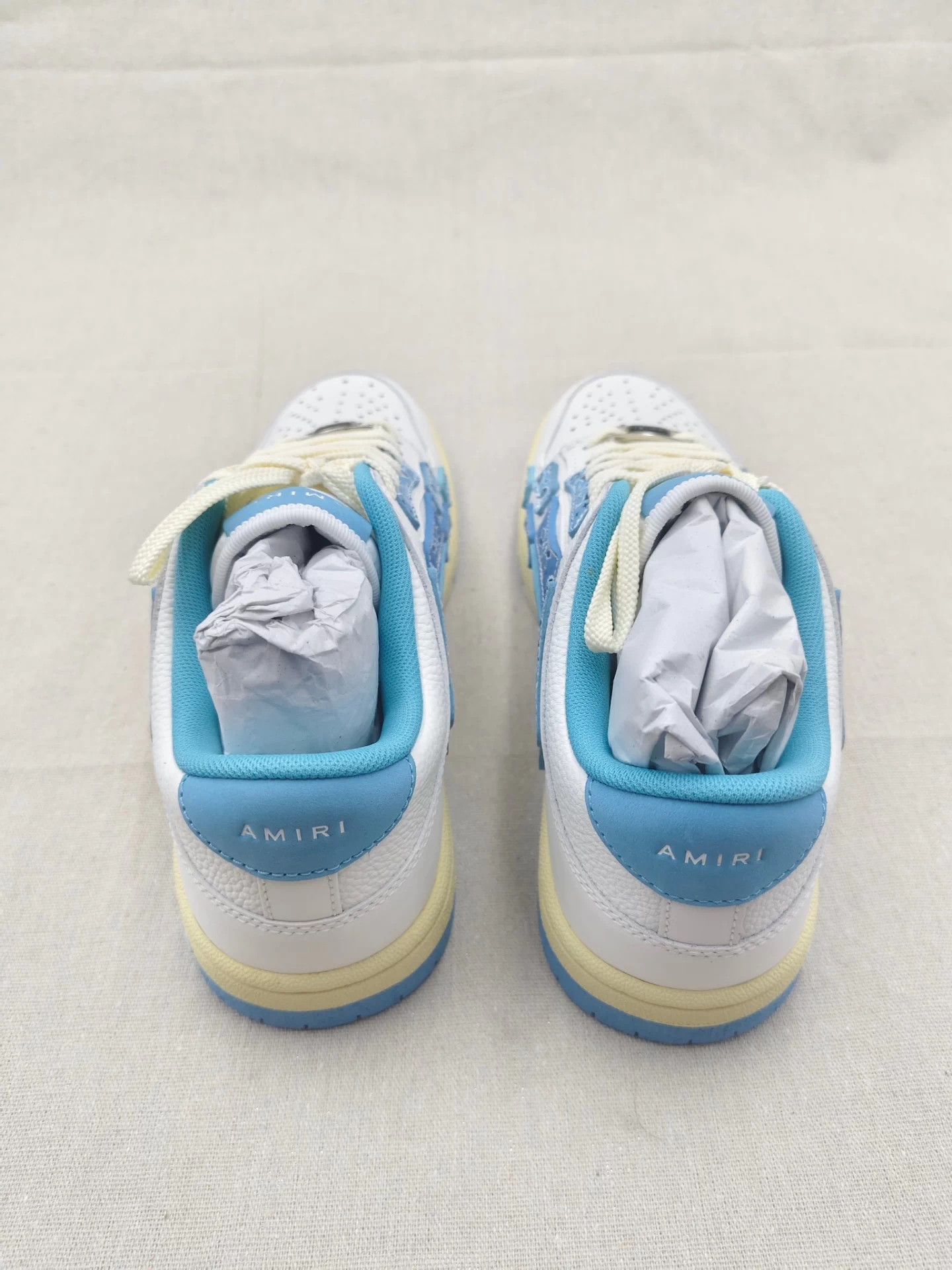 Amiri Amiri Bone Leather Low Top Skate Shoe Light Blue Camo 41 Size US 7.5 / EU 40-41 - 4 Thumbnail