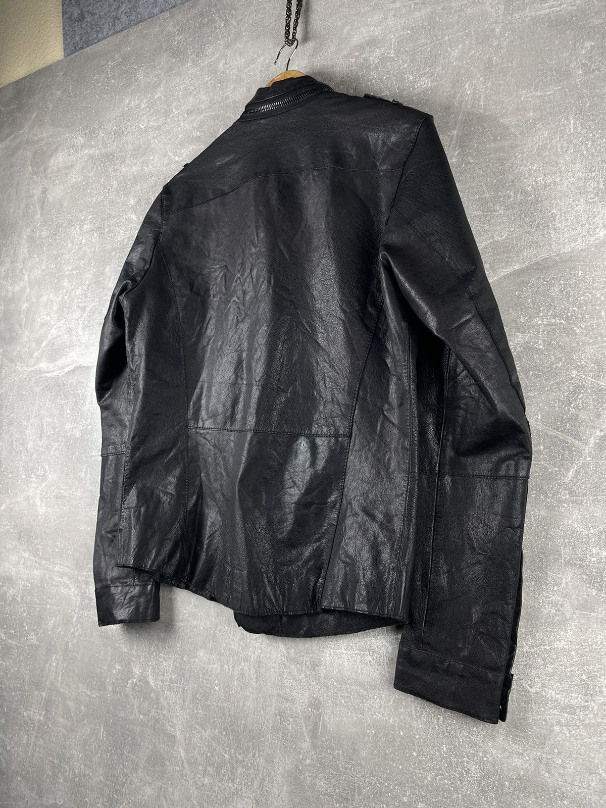 Allsaints ALLSAINTS Spitalfields Leather Jacket Black Snap Utility Size US L / EU 52-54 / 3 - 7 Thumbnail