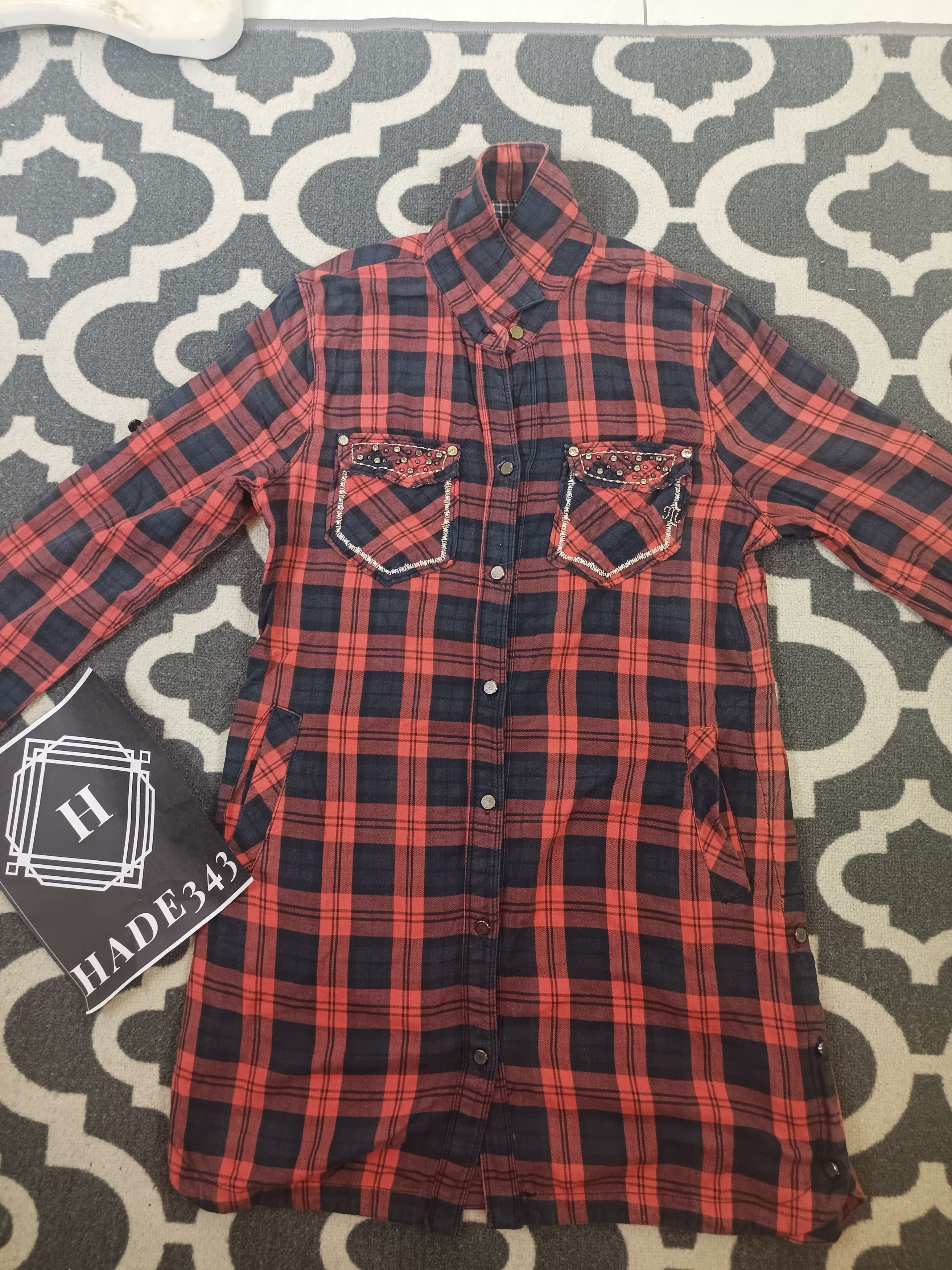 Japanese Brand × Le Grande Bleu (L.G.B.) × Miss Me Miss Me Since2001 Tartan Sequine Button Ups Shirt lgb Style Size M / US 6-8 / IT 42-44 - 7 Thumbnail