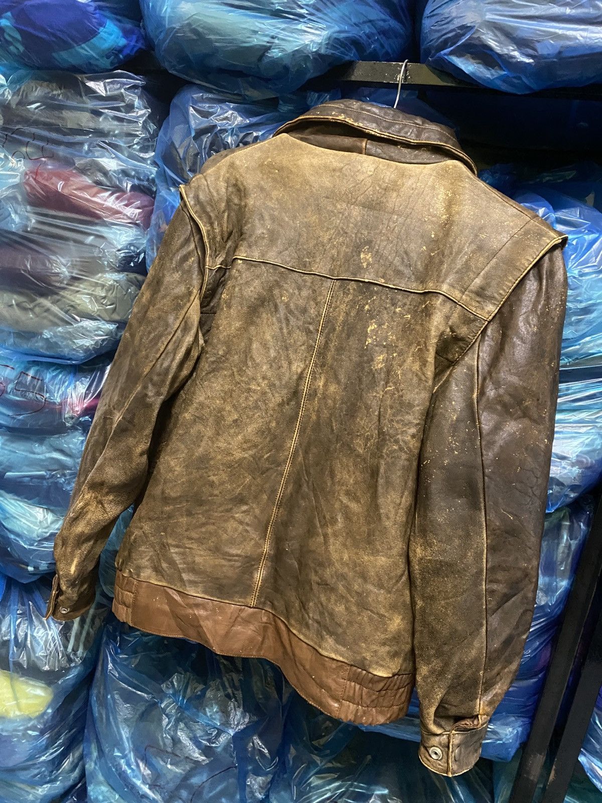 Other Vintage Distressed Brown Leather Jacket Large Front Pockets Size US M / EU 48-50 / 2 - 13 Thumbnail