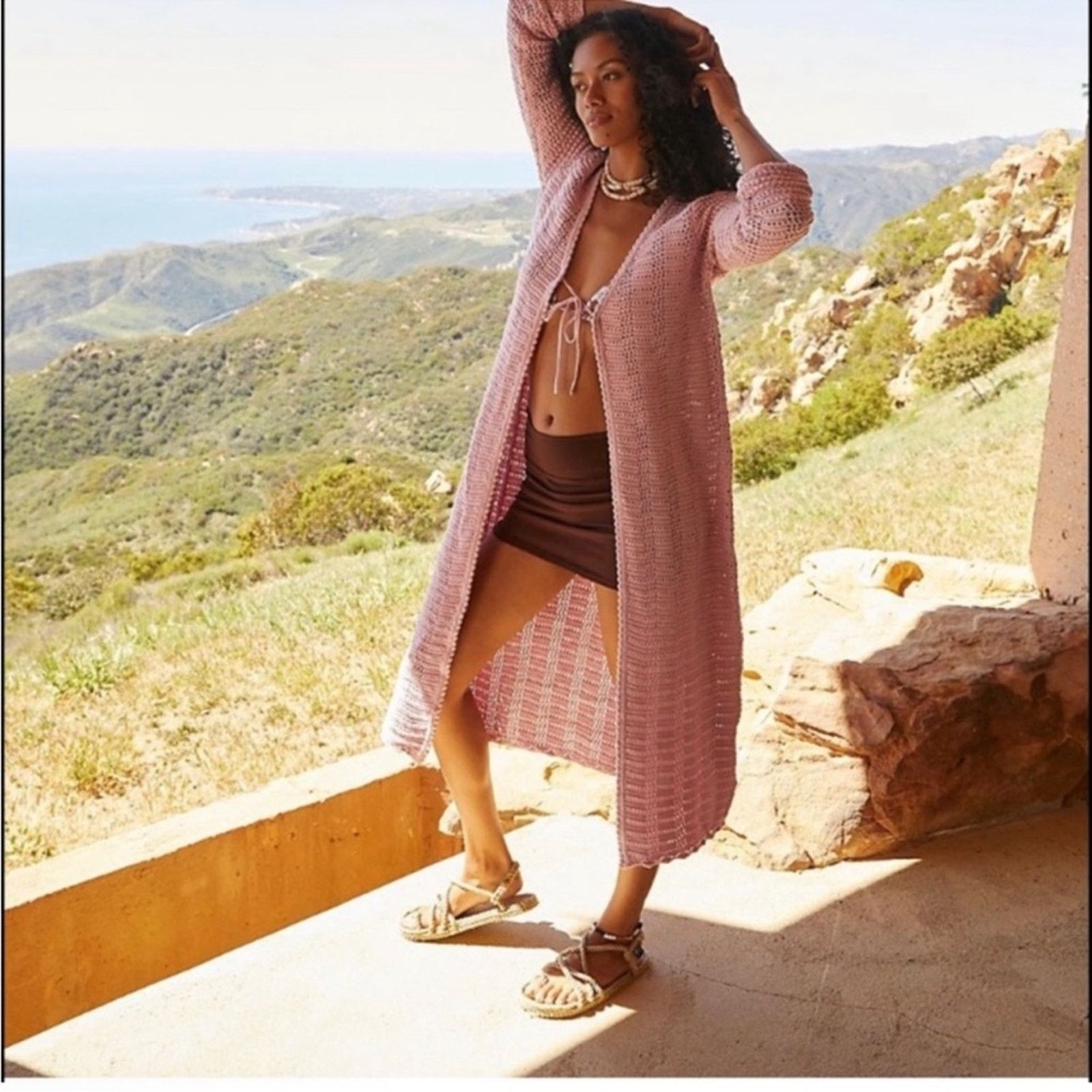 Free People Free People Beach Landry Fauxchet Duster Cardigan Size S / US 4 / IT 40 - 1 Thumbnail