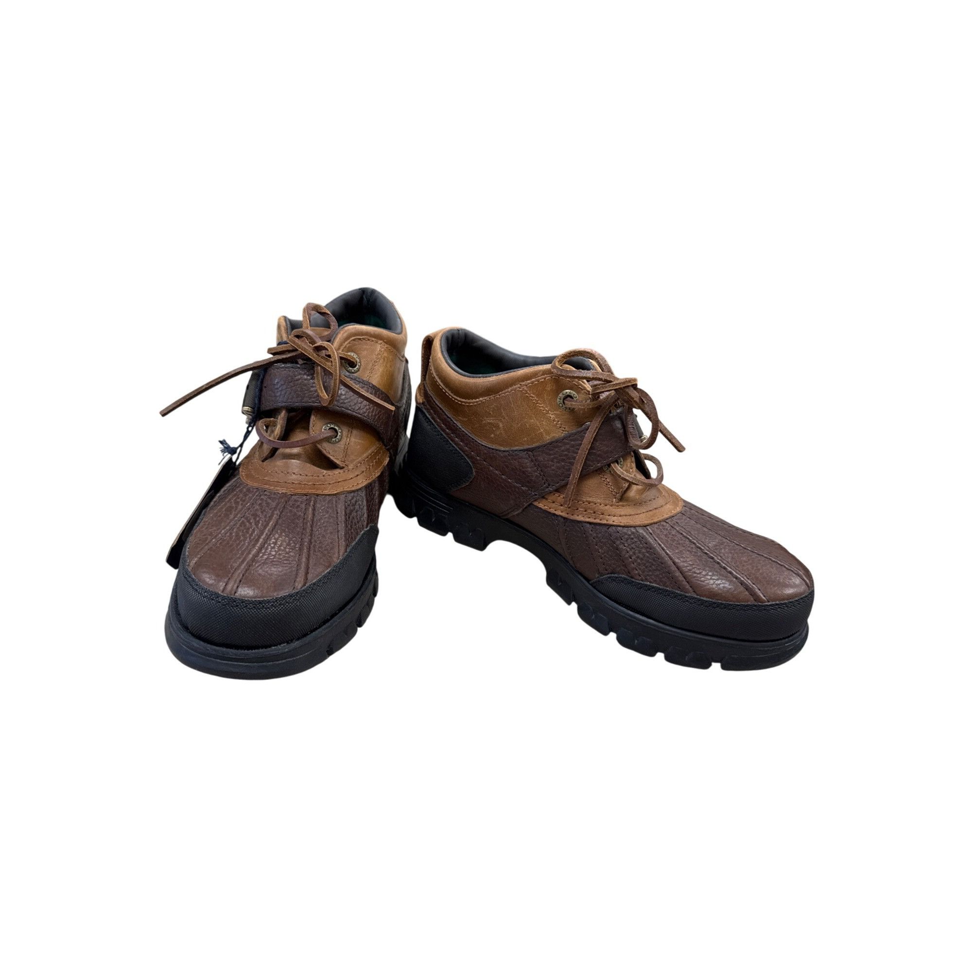 Polo Ralph Lauren Mens Dover III brown Duck Leather Ankle Bo