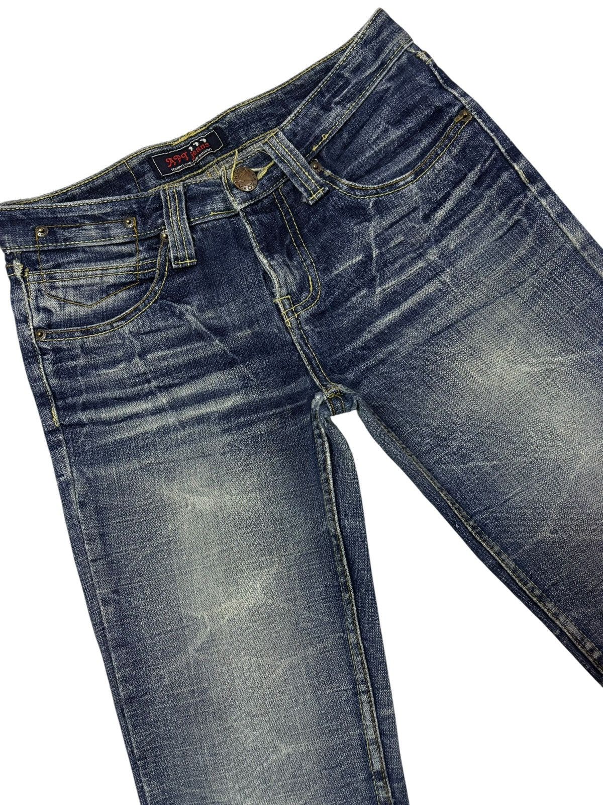Japanese Brand Vtg Africa Taro Japan Flare Honeycomb Faded Distressed Jeans Size US 28 / EU 44 - 5 Thumbnail