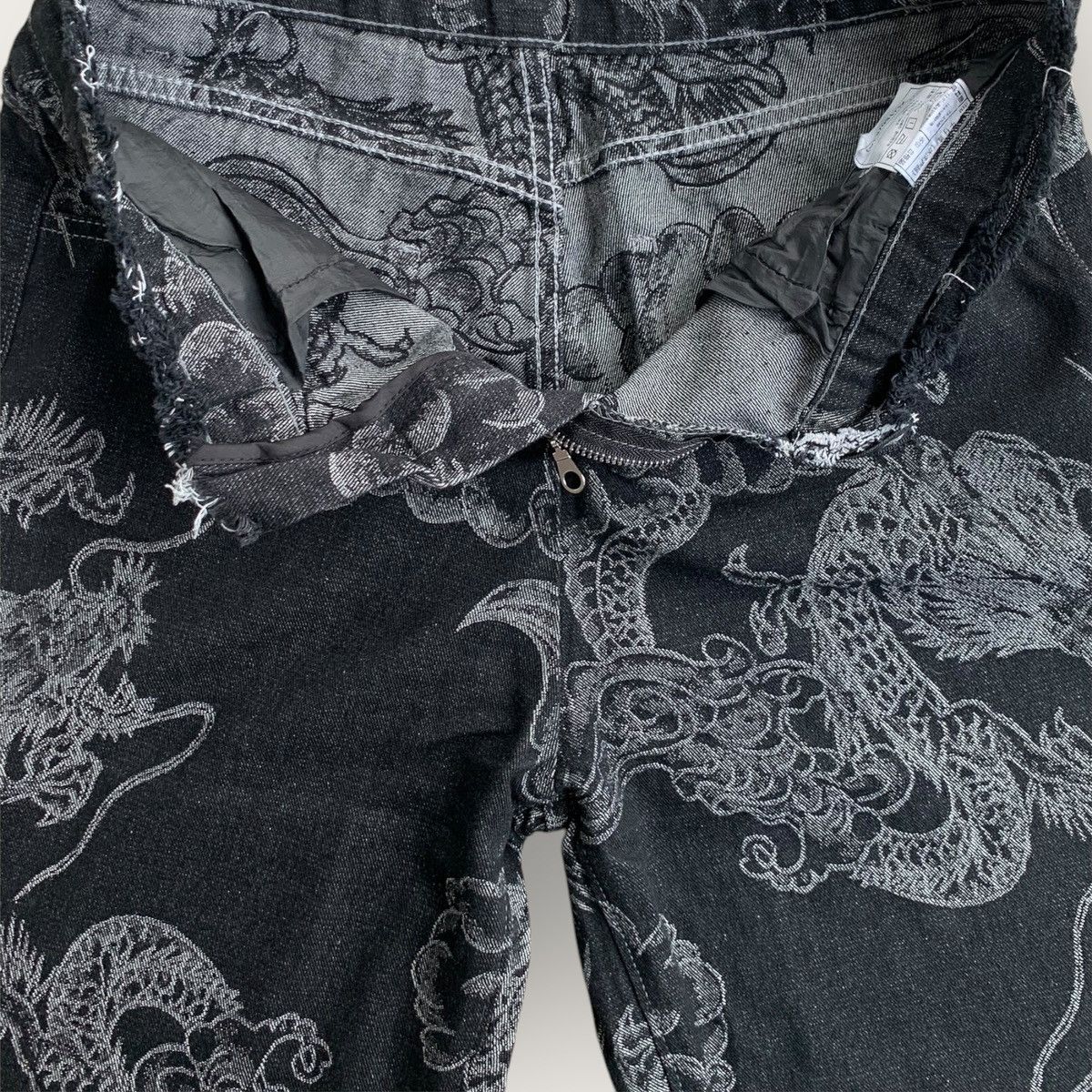 Japanese Brand Flare Jeans Dragon Full Print Size US 30 / EU 46 - 8 Thumbnail