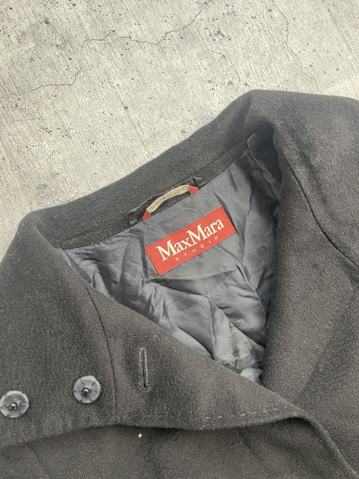 Max Mara Max Mara Studio Wool Black Long Coat Womens Size S / US 4 / IT 40 - 3 Thumbnail
