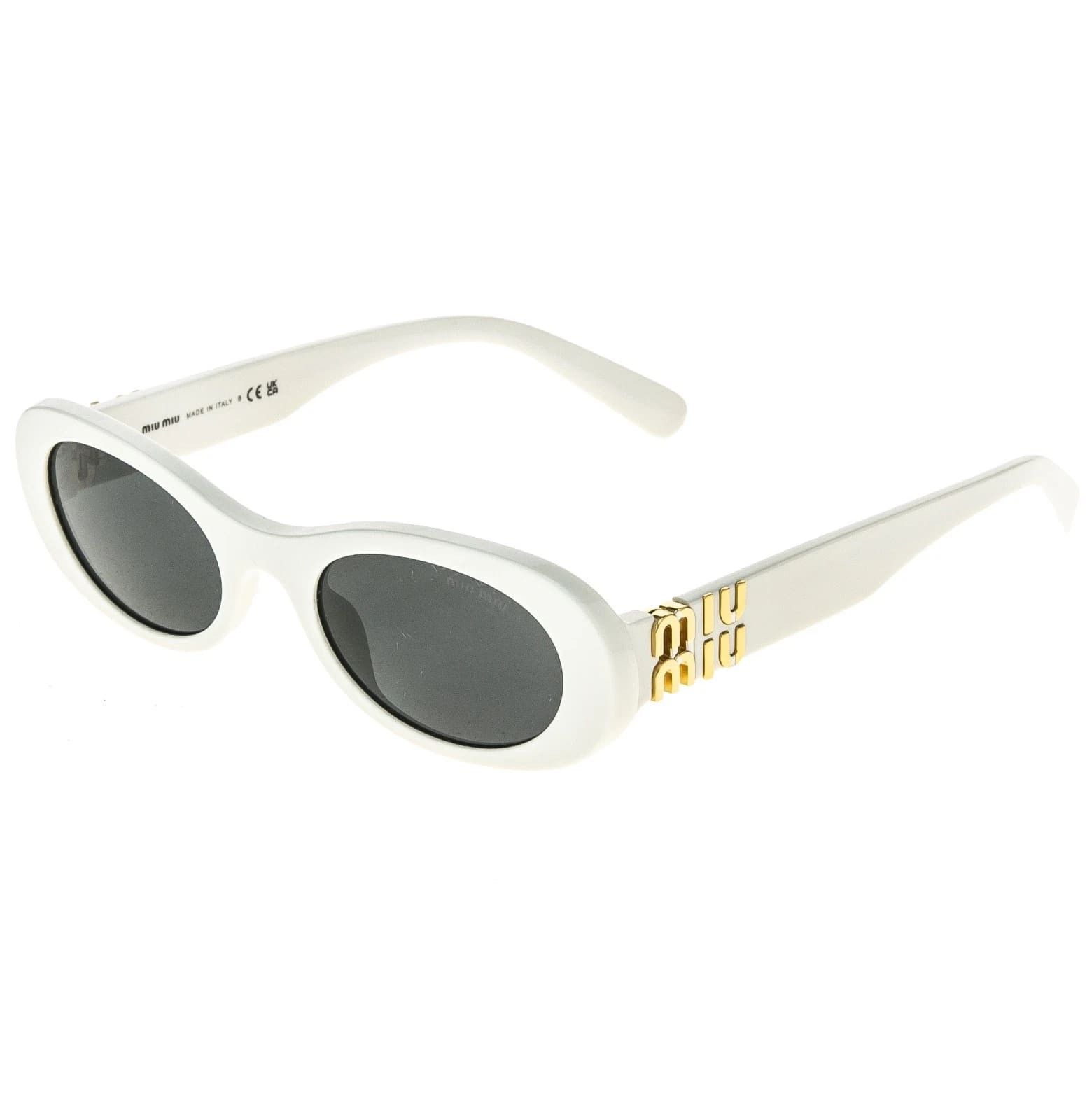 Miu Miu MIU MIU MU06ZS GLIPMSE LOGO 06Z White Logo Oval Luxury Size ONE SIZE - 4 Thumbnail