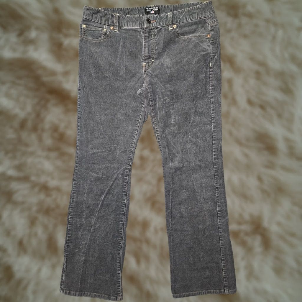 Polo Ralph Lauren Polo Jeans Co Ralph Lauren Pants Women's 10 Gray Corduroy Straight Leg Casual 90s Y2K Womens Size 32" / US 10 / IT 46 - 1 Thumbnail