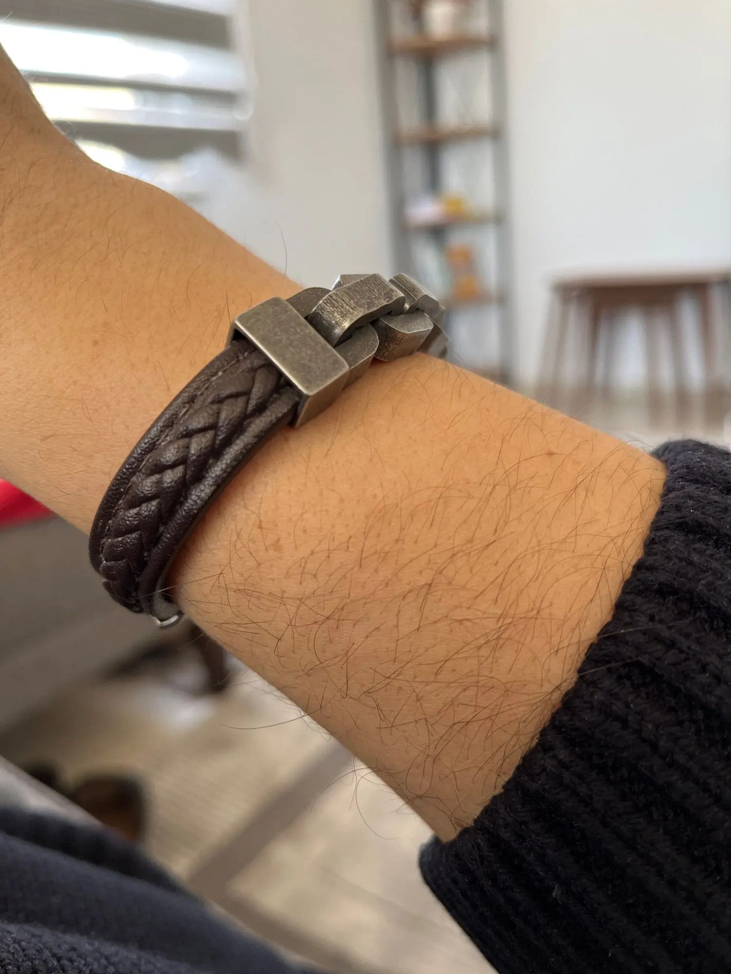 Other Chain Leather Bracelet Accessories Cuff Gift For Him Size ONE SIZE - 5 Thumbnail