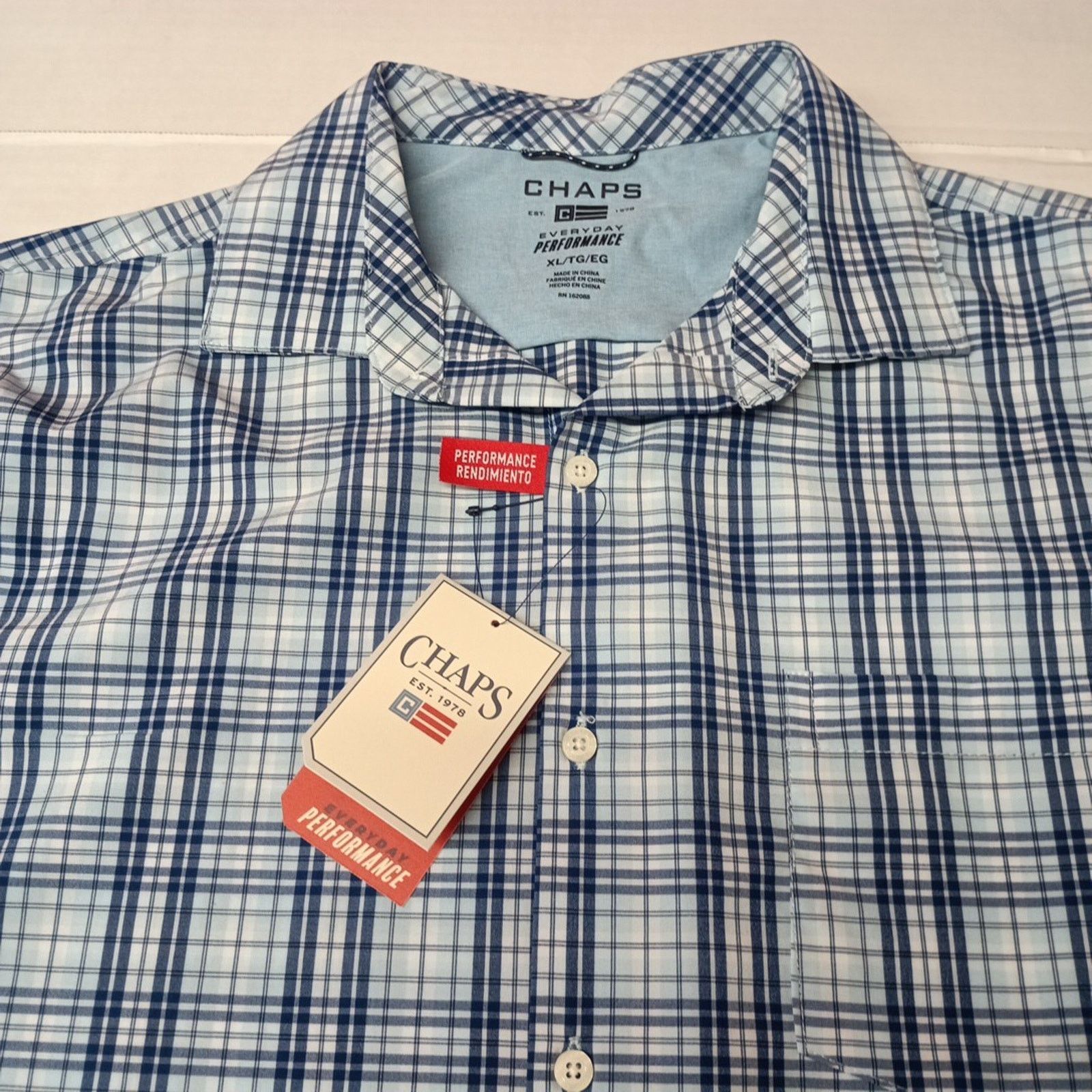 Chaps Chaps Performance Woven Shirt Men's Size XL Sky Blue Stretch Size US XL / EU 56 / 4 - 2 Thumbnail