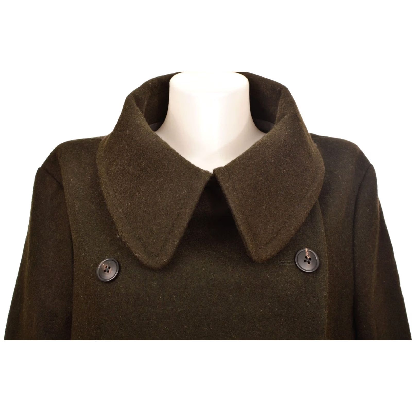 Uniqlo DDP Uniqlo Jil Sander +J Big Collar Wool Blend Pea Coat Coat L Brown Womens XS XS? Size L / US 10 / IT 46 - 2 Thumbnail