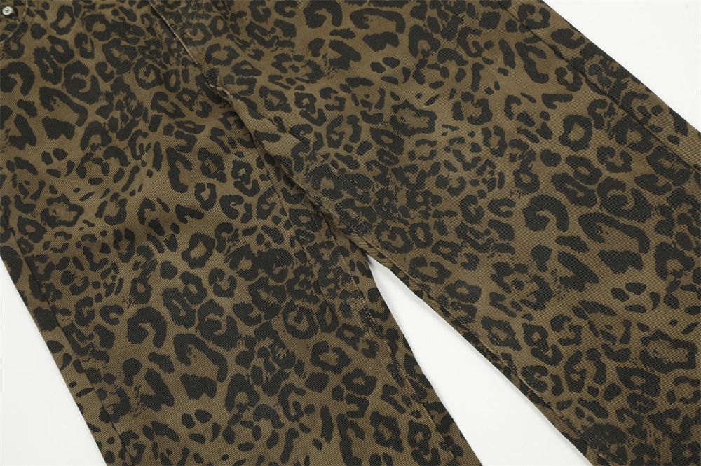 Japanese Brand Loose casual punk washed workwear leopard print jeans y2k Size US 32 / EU 48 - 6 Thumbnail