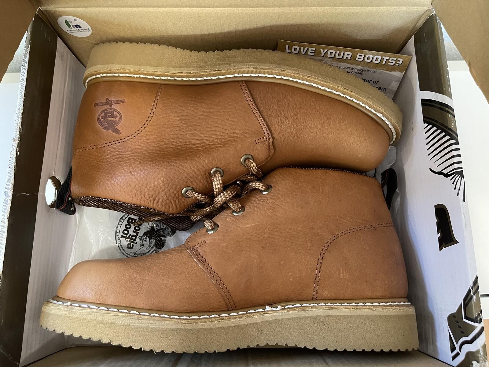 Other Georgia Boot Men's Tan Leather Work Boots Size US 9 / EU 42 - 1 Thumbnail