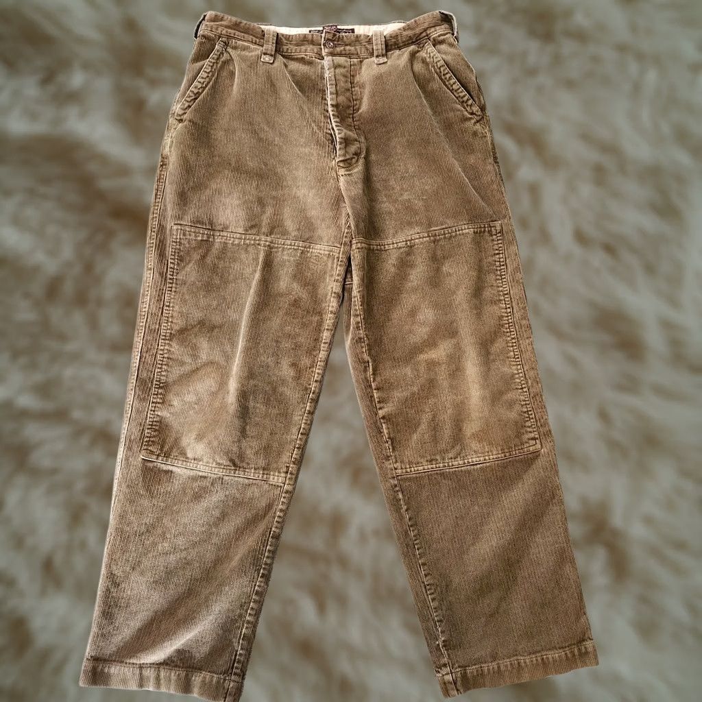 Abercrombie & Fitch VINTAGE Abercrombie & Fitch Corduroy Pants Mens 32x30 Olive Wide Leg Carpenter Pocket Slash 90s Y2K Slim/Relaxed Regular Wool? Size US 32 / EU 48 - 1 Thumbnail