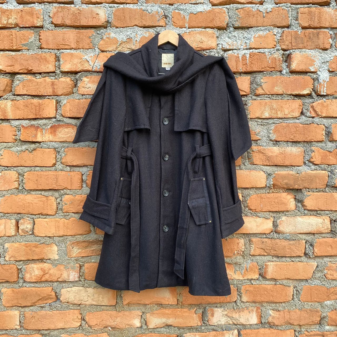 Designer × Diesel Diesel Muffler Collar Trench Coat Wool Size S / US 4 / IT 40 - 1 Thumbnail