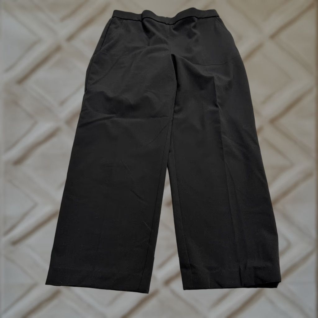 Vintage Dressbarn Dress Pants Womens 14 Black Elastic Waist Straight Leg 34x27 Size 36" / US 14 / IT 50 - 1 Thumbnail