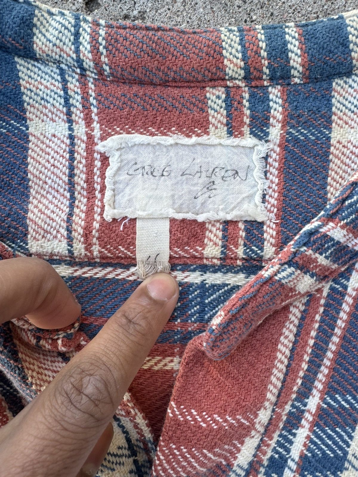 Greg Lauren Greg Lauren Red Plaid Boxy Studio Shirt Size US XL / EU 56 / 4 - 2 Thumbnail