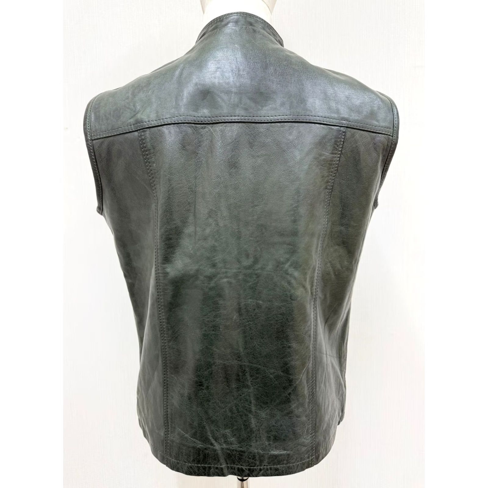 Vintage VINTAGE Men's Italian Sheepskin Leather Vest Green Premium Soft Size L Asian L Size US L / EU 52-54 / 3 - 2 Thumbnail