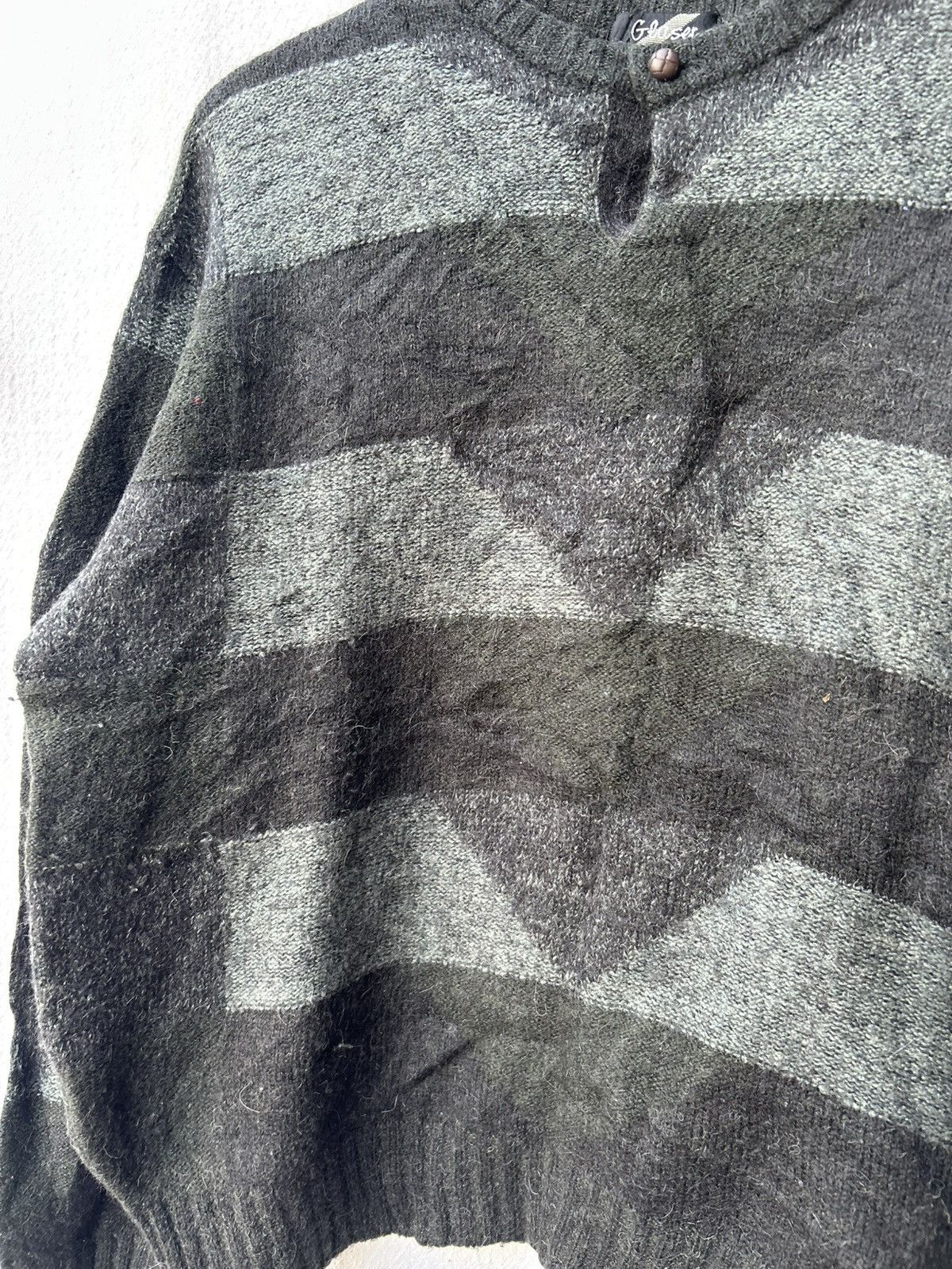 If Six Was Nine × Japanese Brand × Le Grande Bleu (L.G.B.) Glaser Japanese Mohair Grunge Striped Knit Style Size US L / EU 52-54 / 3 - 3 Thumbnail