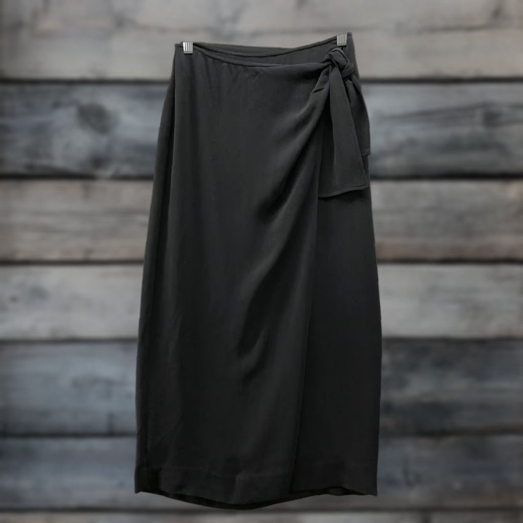 Banana Republic VINTAGE Banana Republic Wrap Midi Skirt Womens 4 Side Tie Dressy Formal Black Size 27" / US 4 / IT 40 - 1 Thumbnail