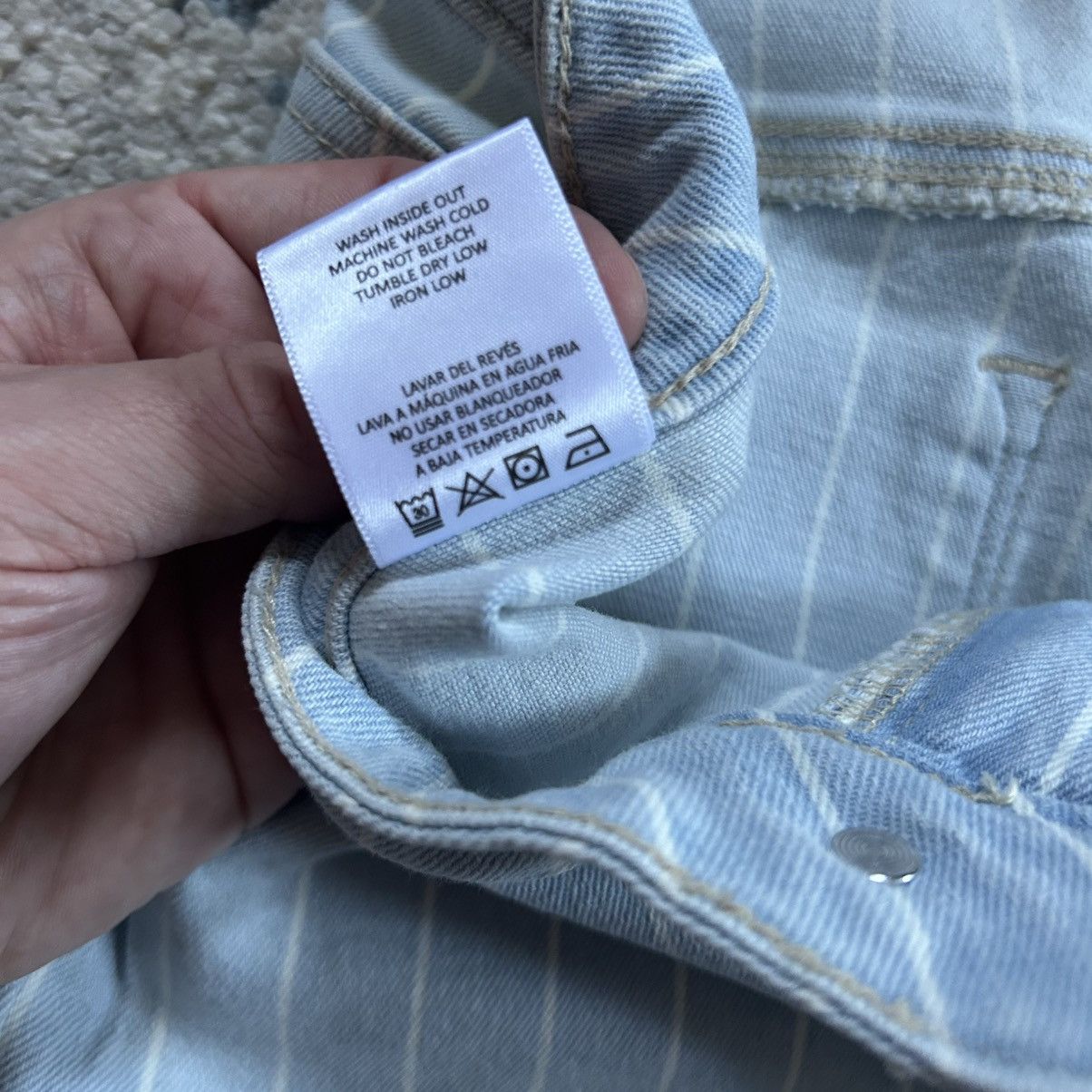 Other PALE BLUE STRiPED CELLO JEANS STRETCH FLARED BOOTCUT RAW HEM Size 28" / US 6 / IT 42 - 10 Thumbnail