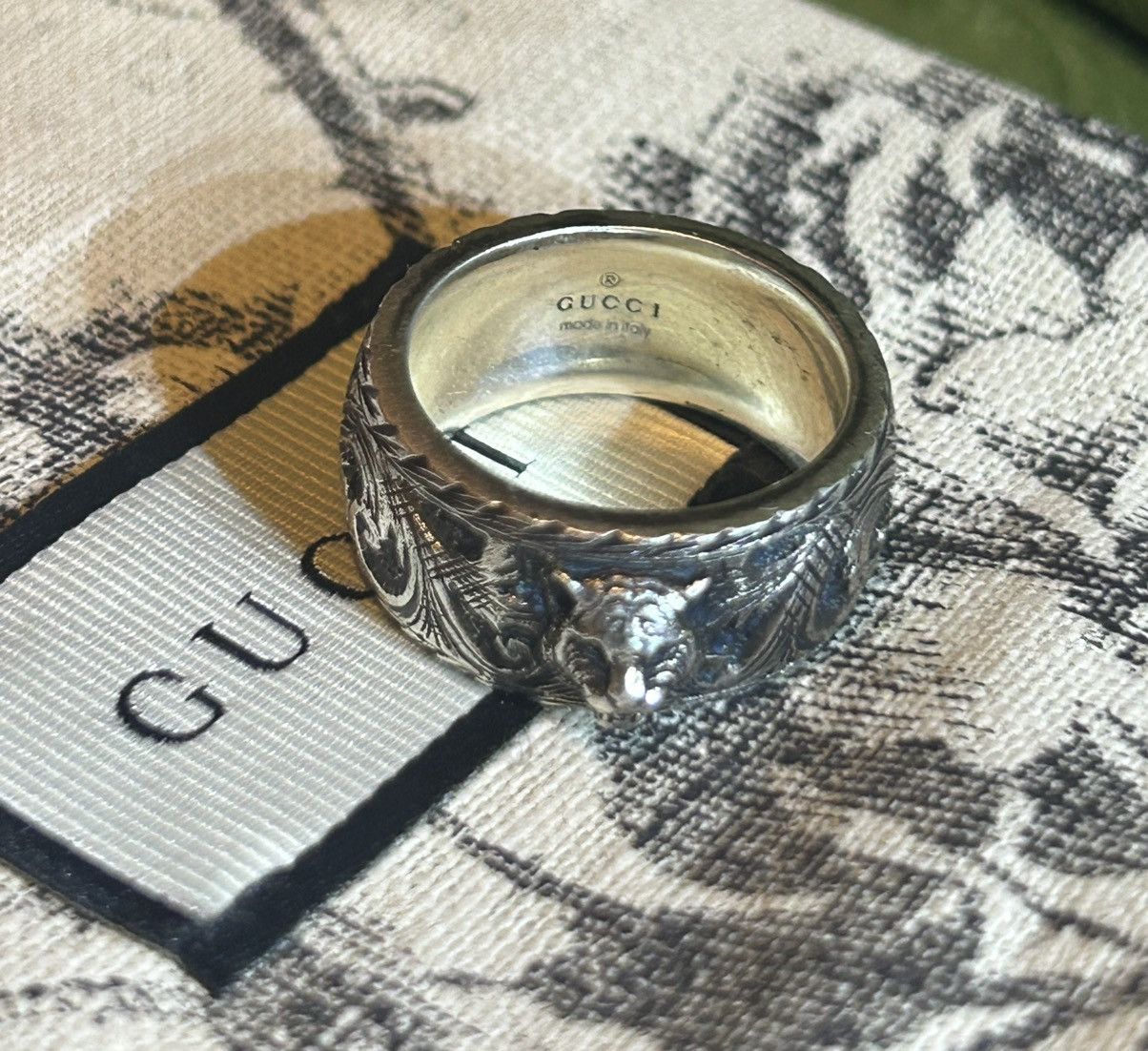 Gucci Gucci Feline Head Sterling Silver Ring Size ONE SIZE - 7 Thumbnail