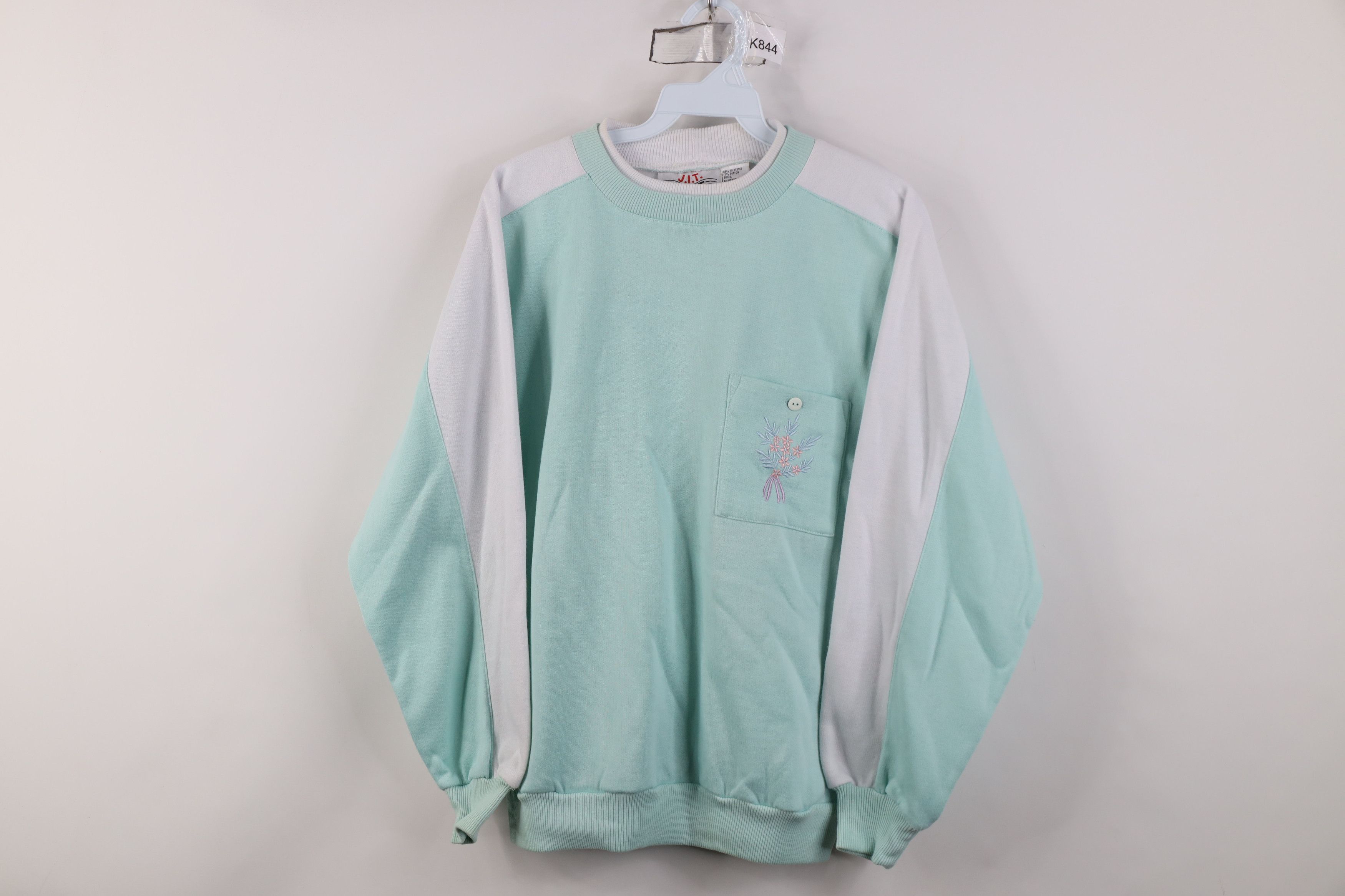 Vintage Vintage 90s Streetwear Flower Layered Sweatshirt Blue Size L / US 10 / IT 46 - 1 Thumbnail