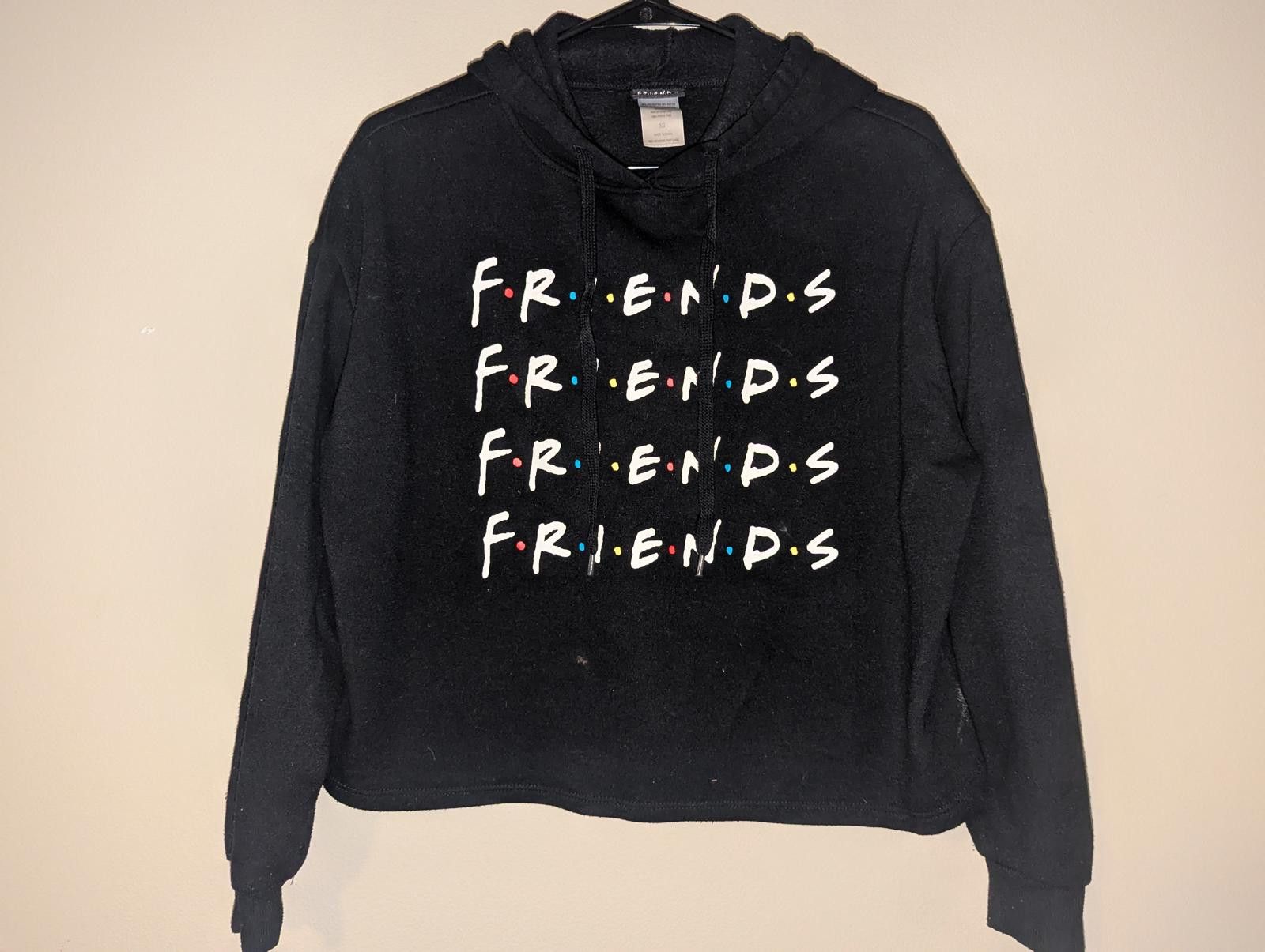 Pink Vintage PINK Black Crop Hoodie F.R.I.E.N.D.S Edition Size XS Size XS / US 0-2 / IT 36-38 - 2 Thumbnail