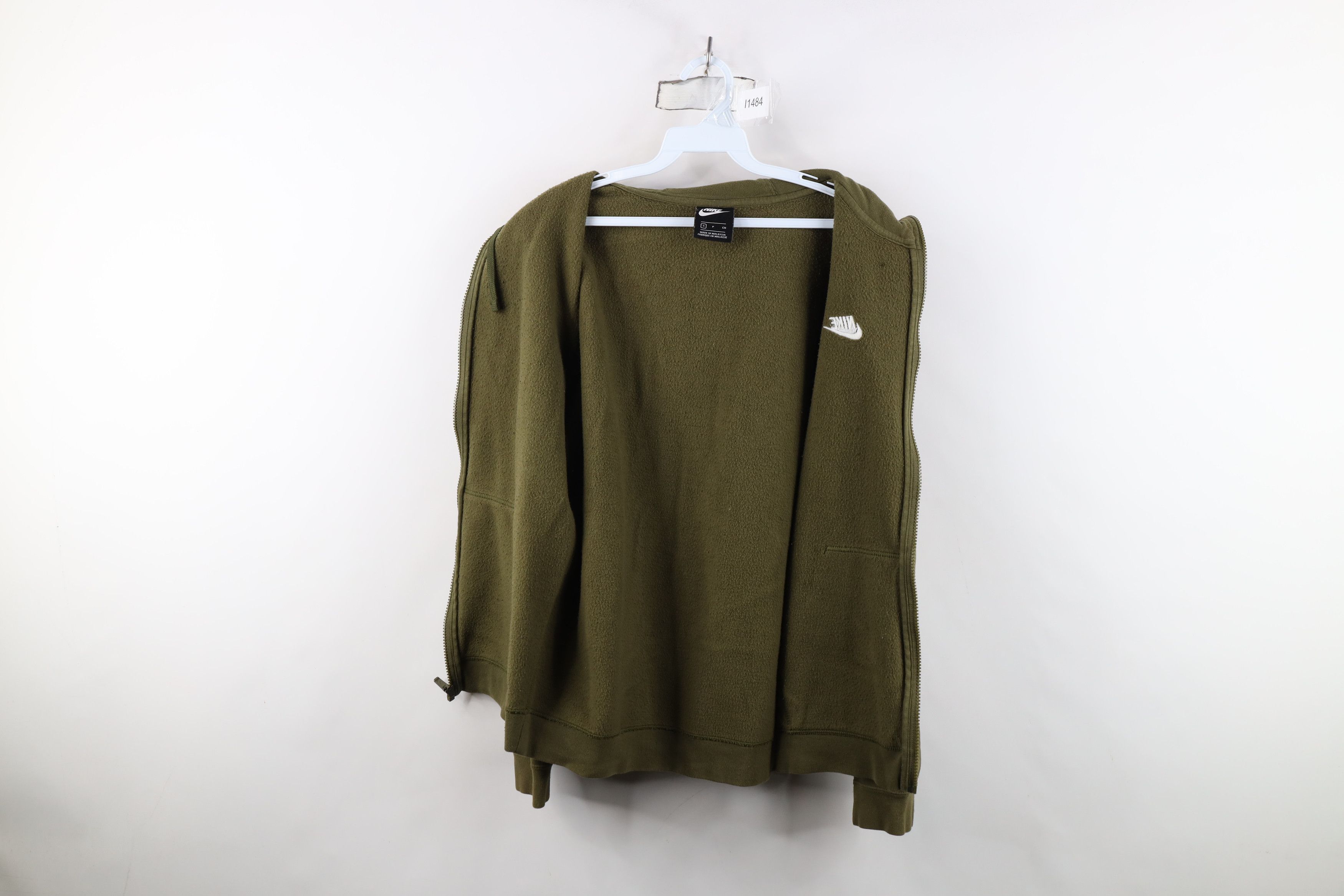 Nike Vintage Y2K Nike Mini Swoosh Full Zip Hoodie Olive Green Size US S / EU 44-46 / 1 - 11 Thumbnail
