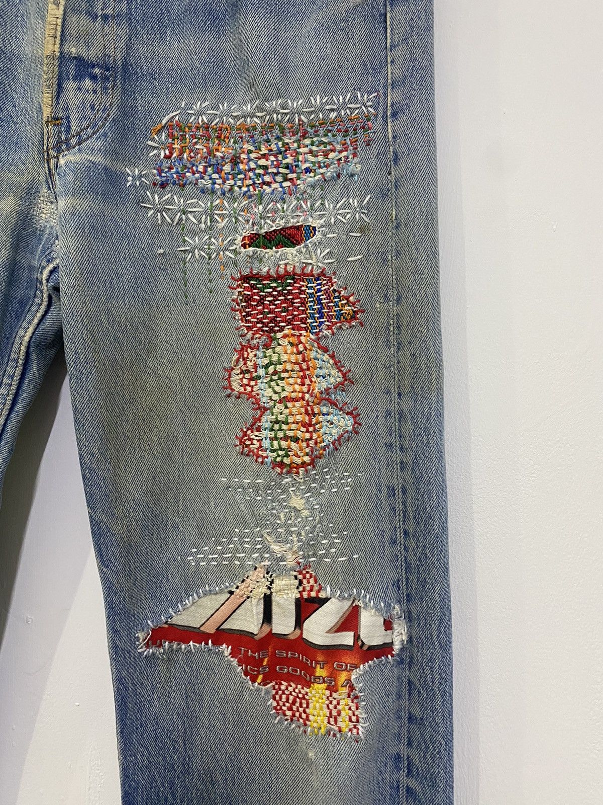 Levi's 💥LEVIS 501 90s REWORK INSPIRE BY KAPITAL BORO SASHIKO JAPAN Size US 32 / EU 48 - 4 Thumbnail